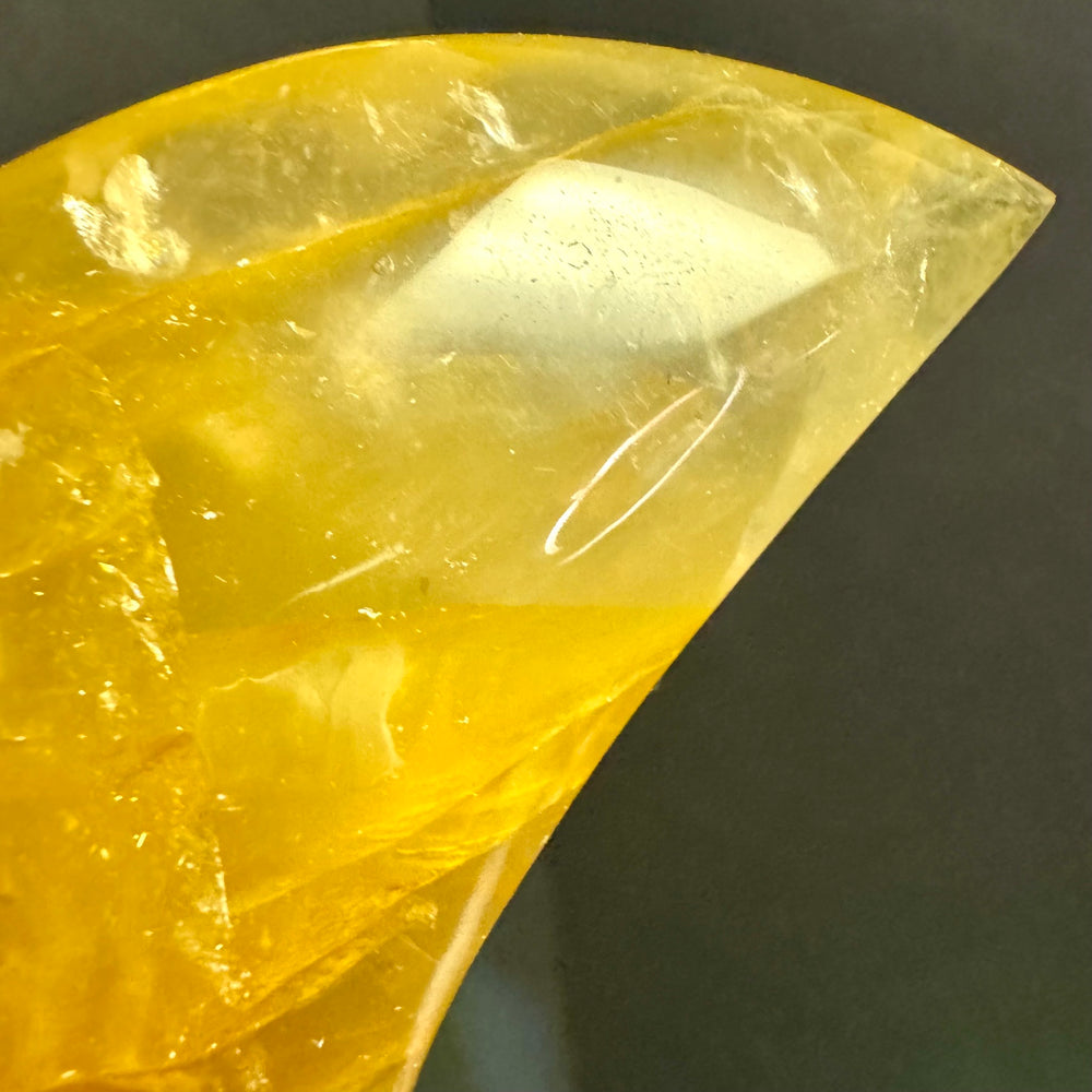 Golden Healer Quartz Moon Carving