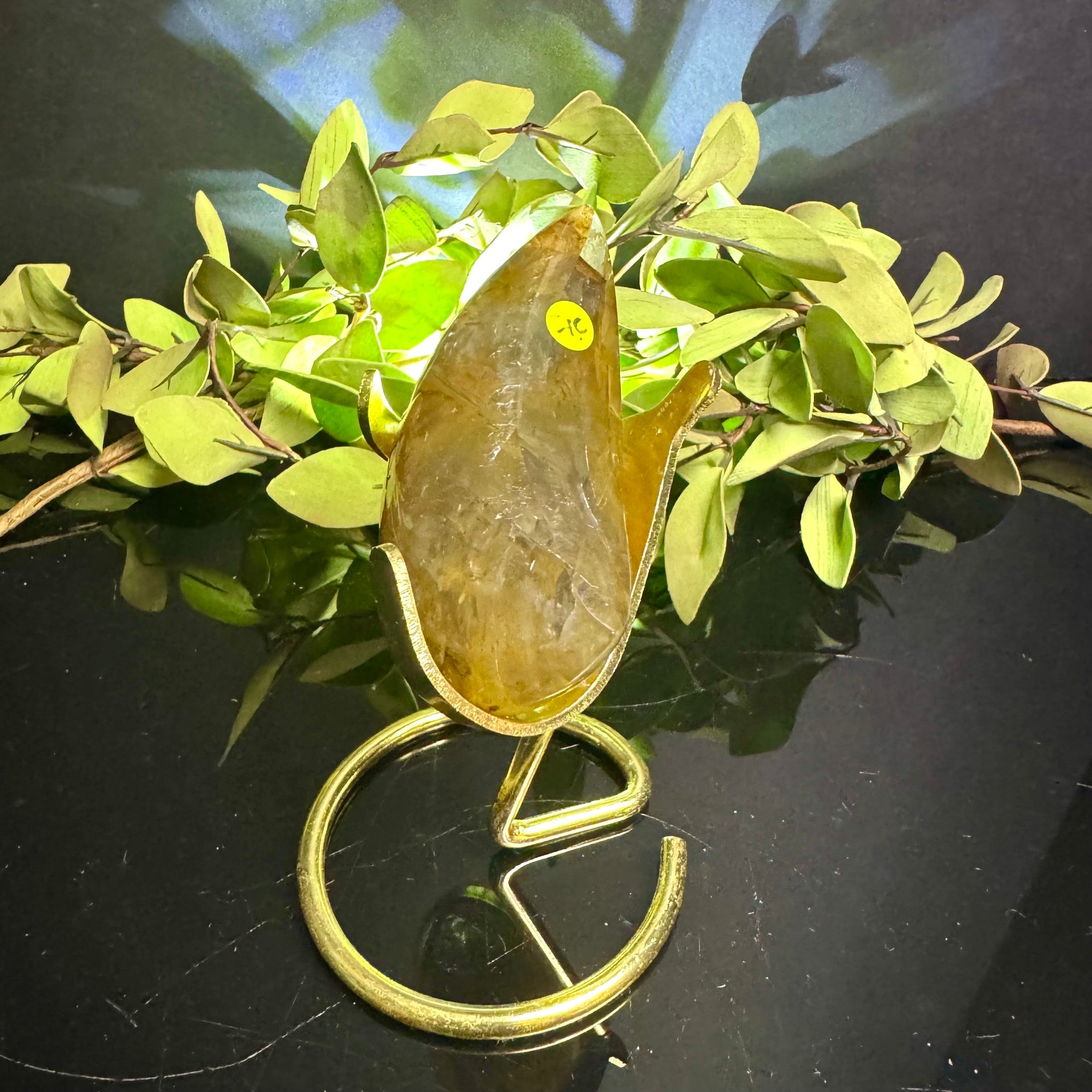 Golden Healer Quartz Moon Carving
