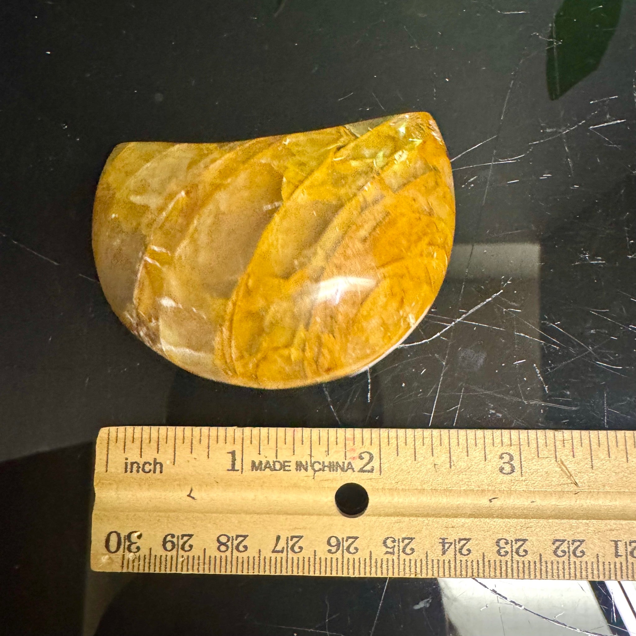 Golden Healer Quartz Moon Carving