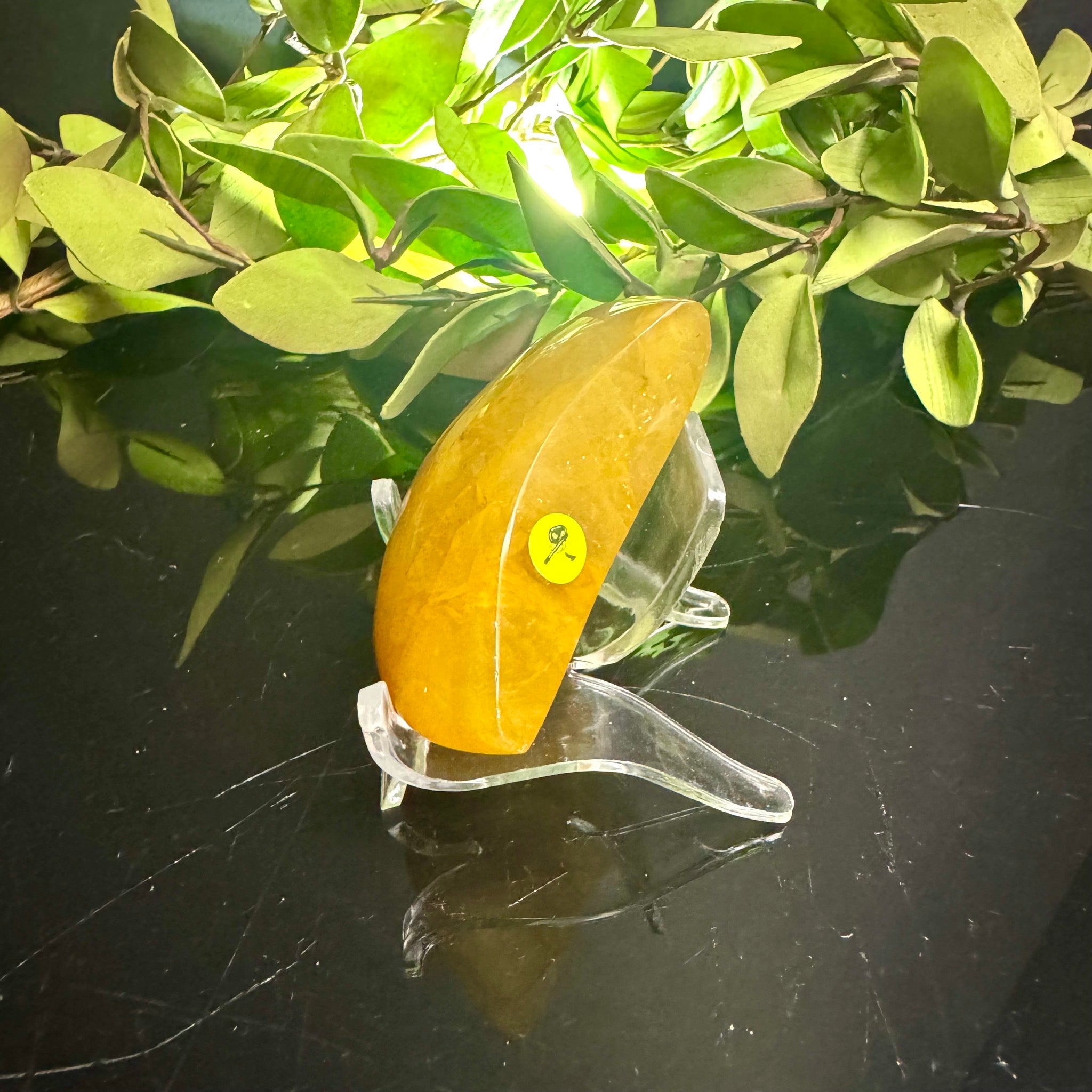 Golden Healer Quartz Moon Carving