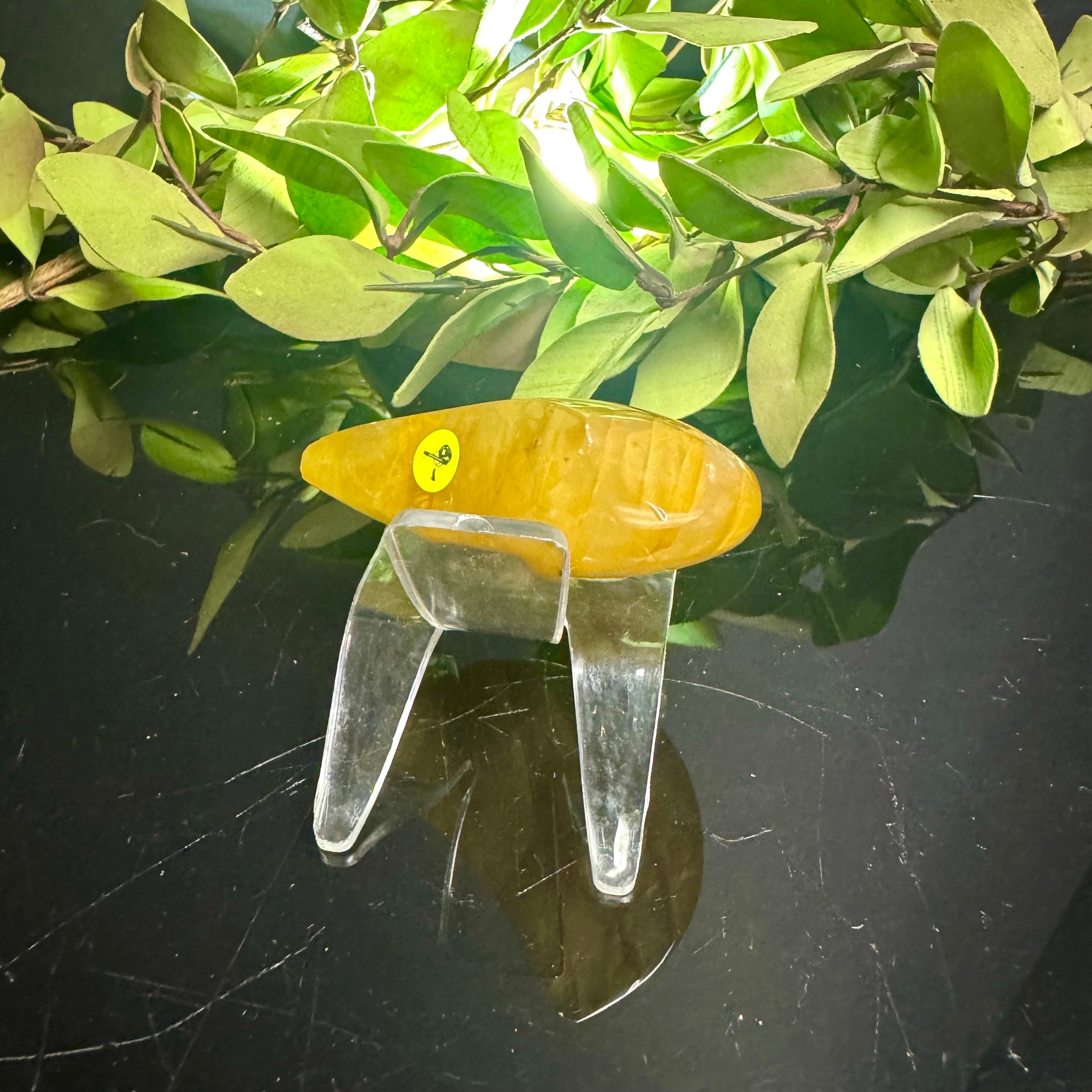 Golden Healer Quartz Moon Carving