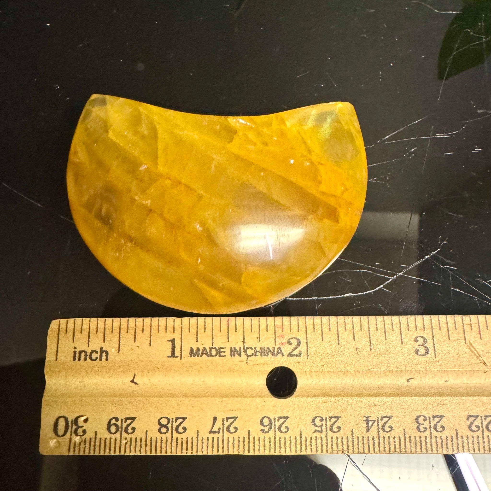 Golden Healer Quartz Moon Carving