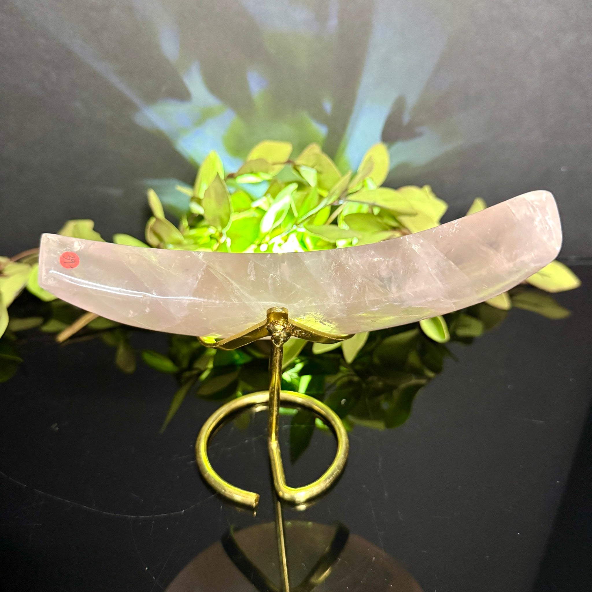 Rose Quartz Moon Carving