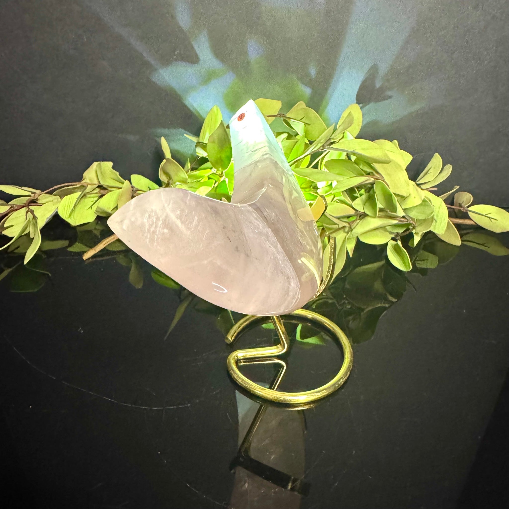 Rose Quartz Moon Carving