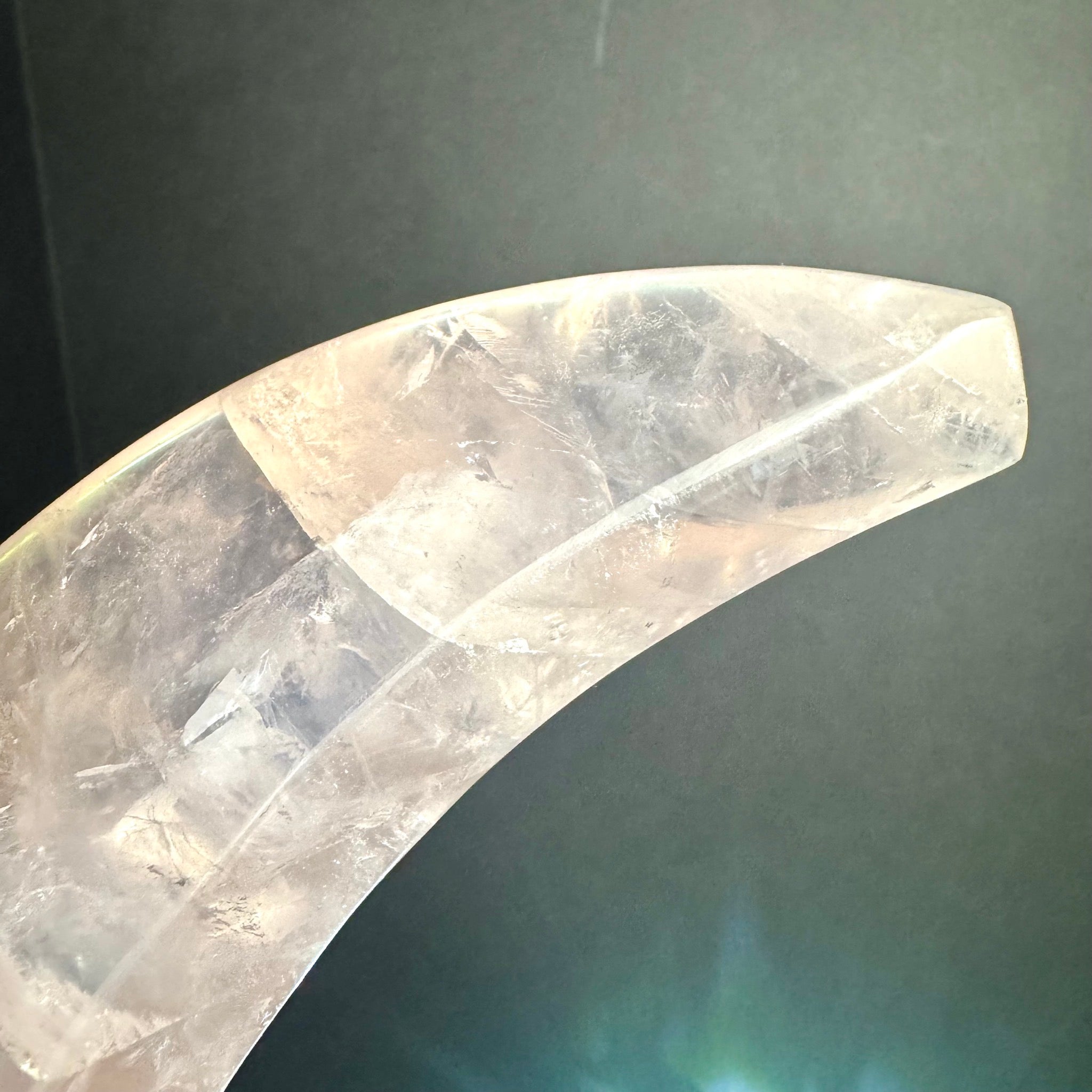Rose Quartz Moon Carving
