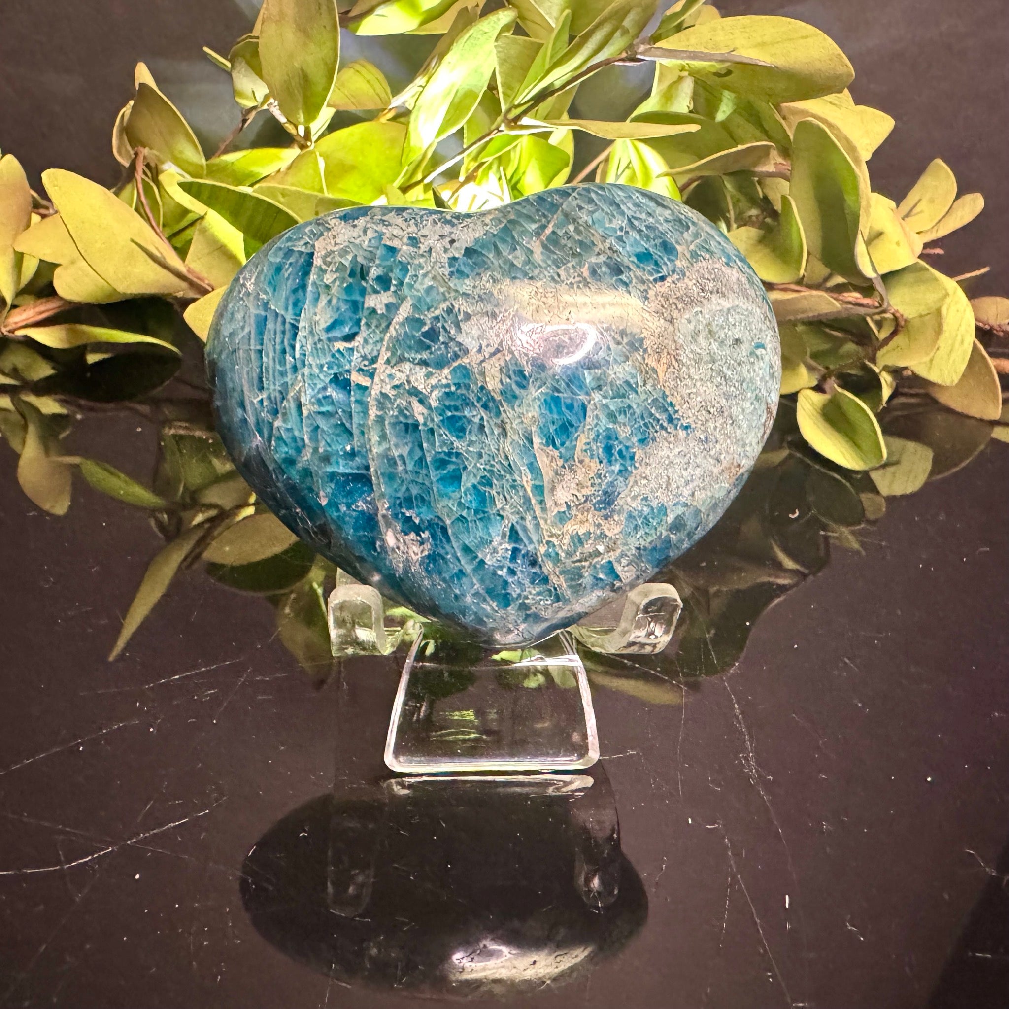 Blue Apatite Heart
