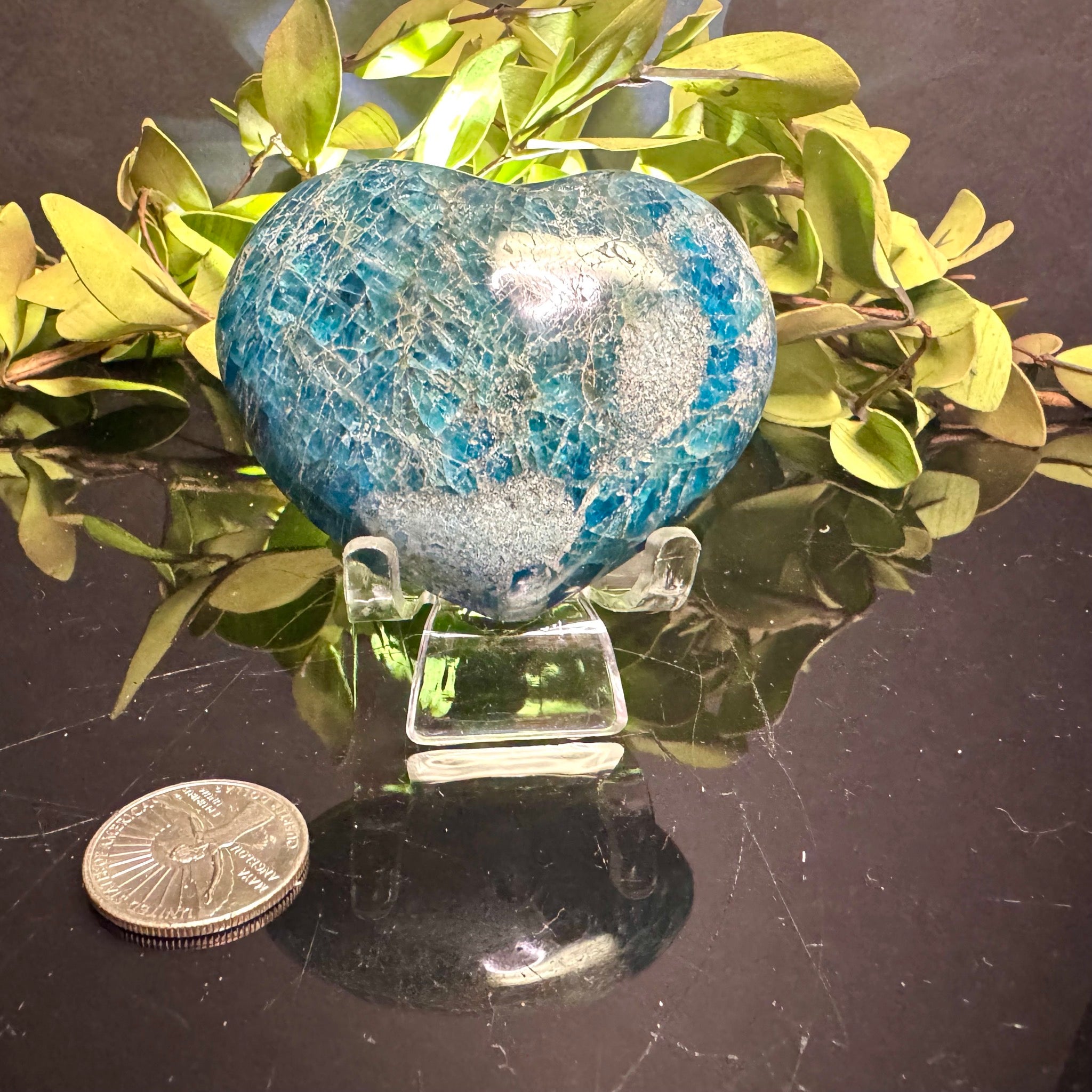 Blue Apatite Heart