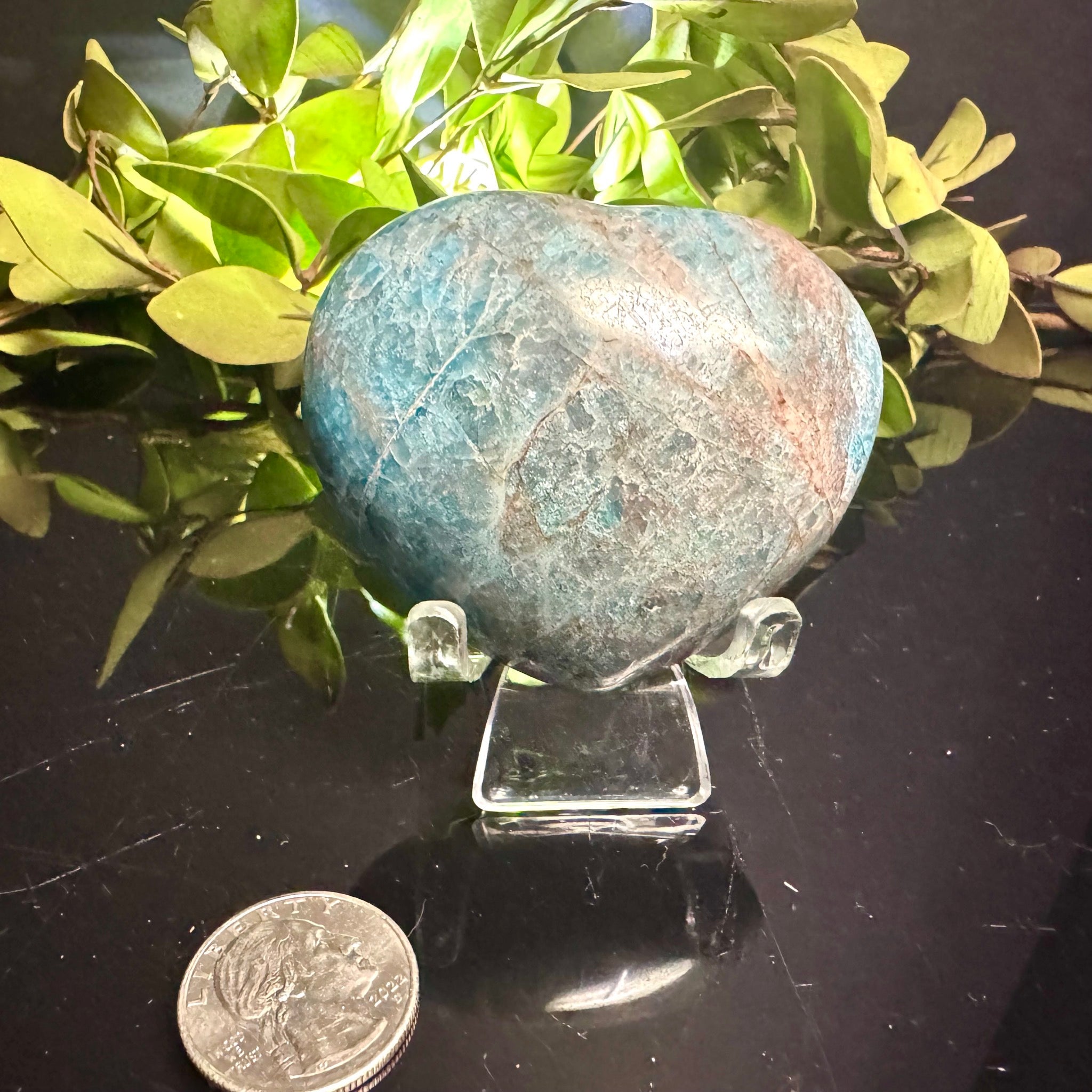 Blue Apatite Heart