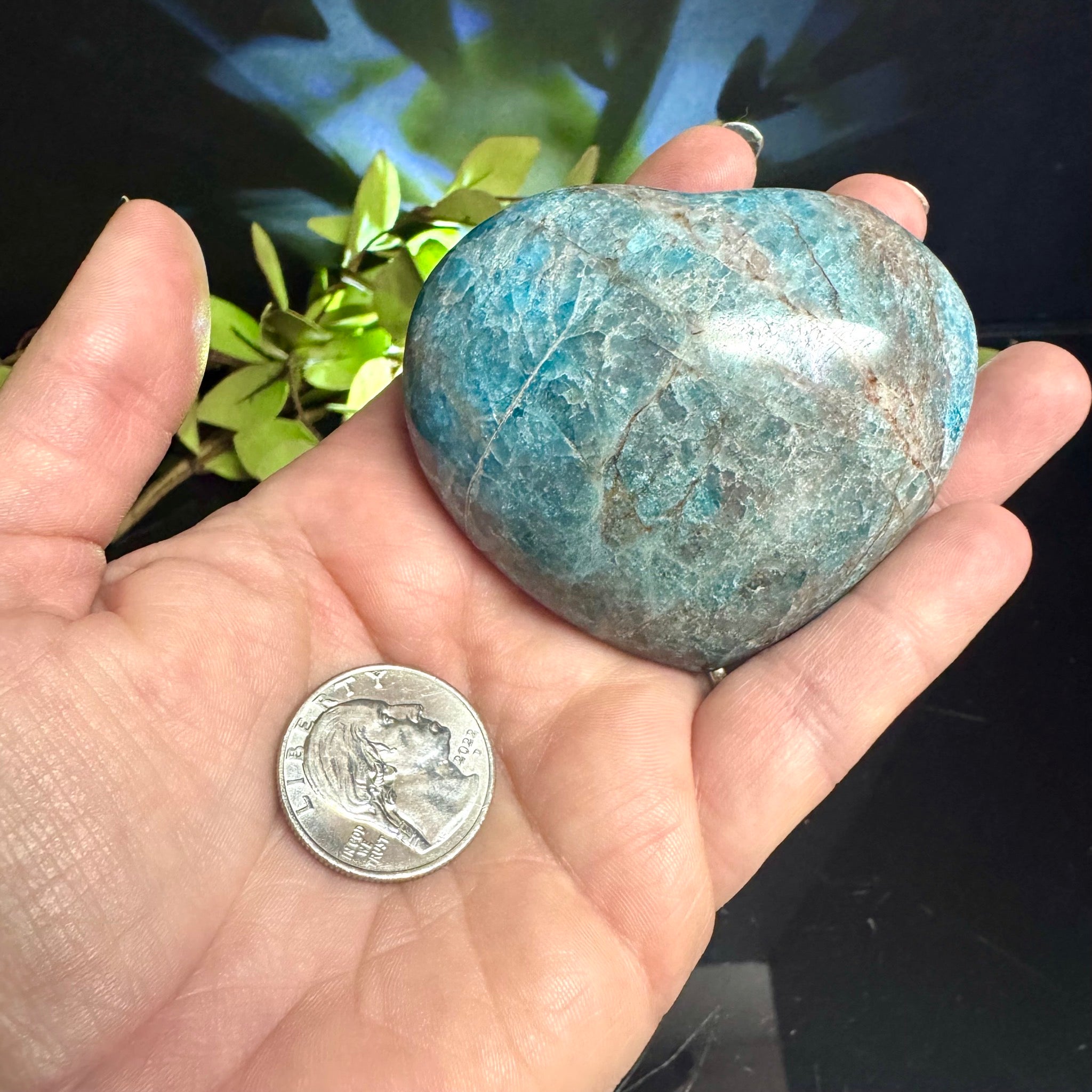 Blue Apatite Heart