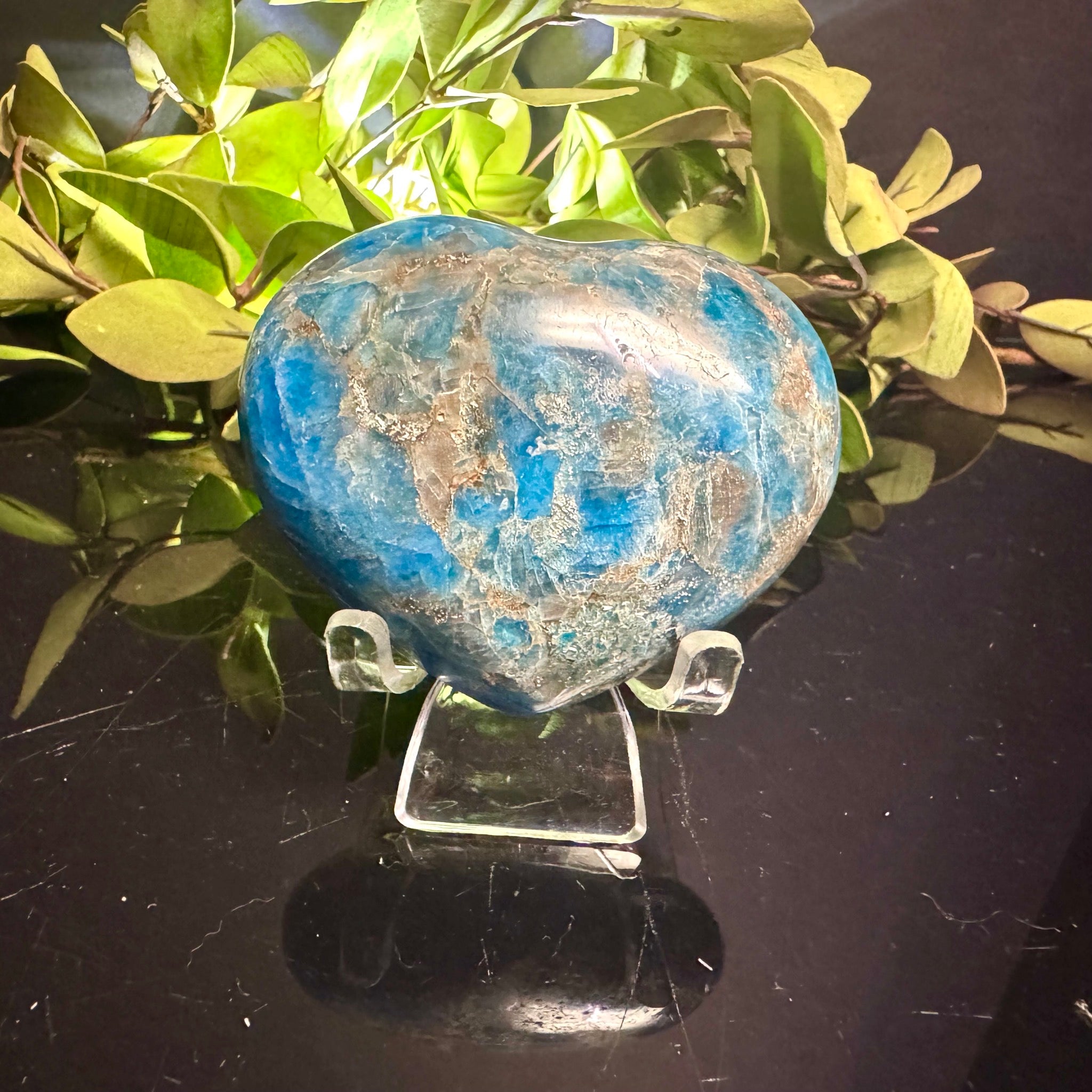 Blue Apatite Heart