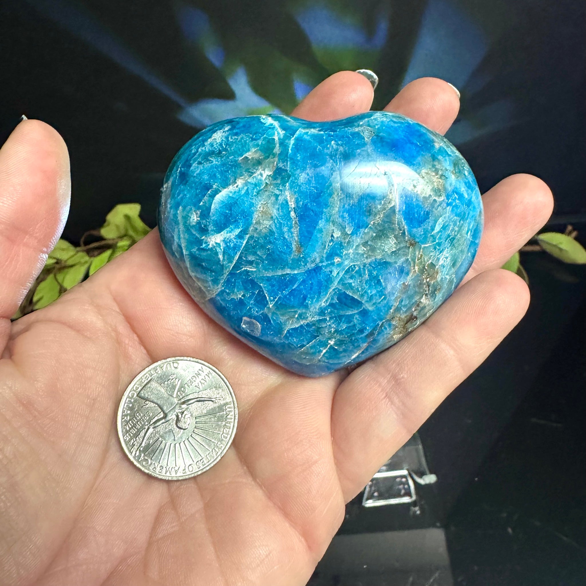 Blue Apatite Heart