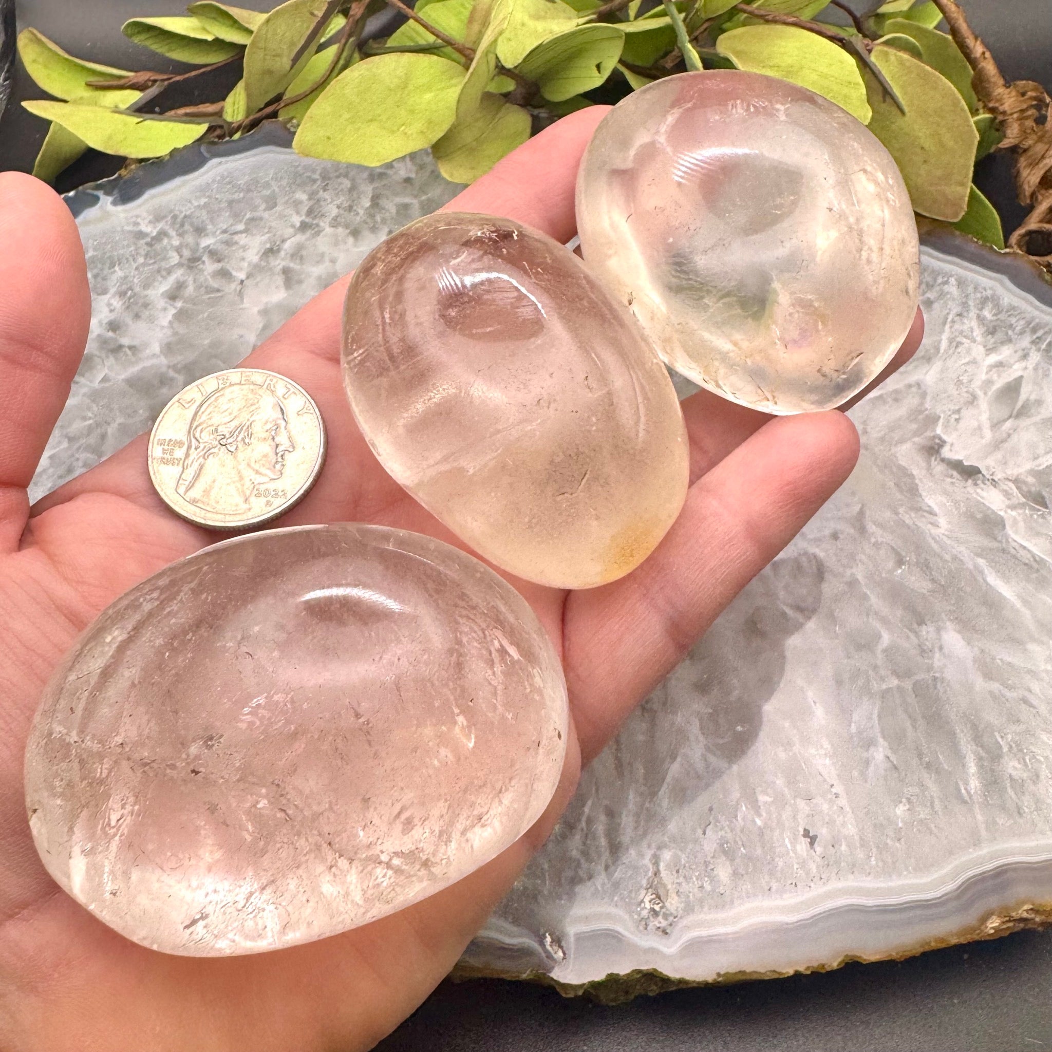 Clear Quartz Palm Stone