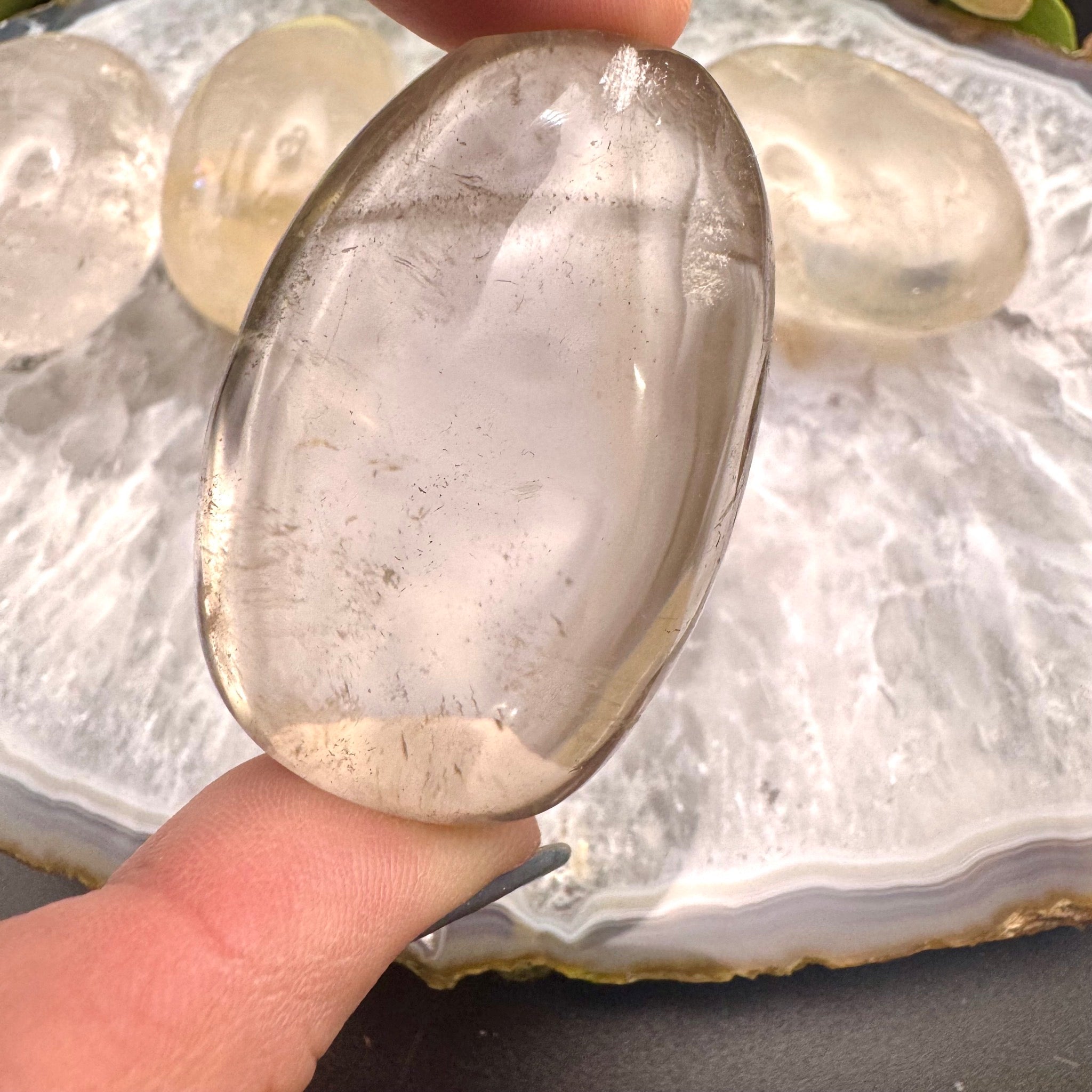 Clear Quartz Palm Stone
