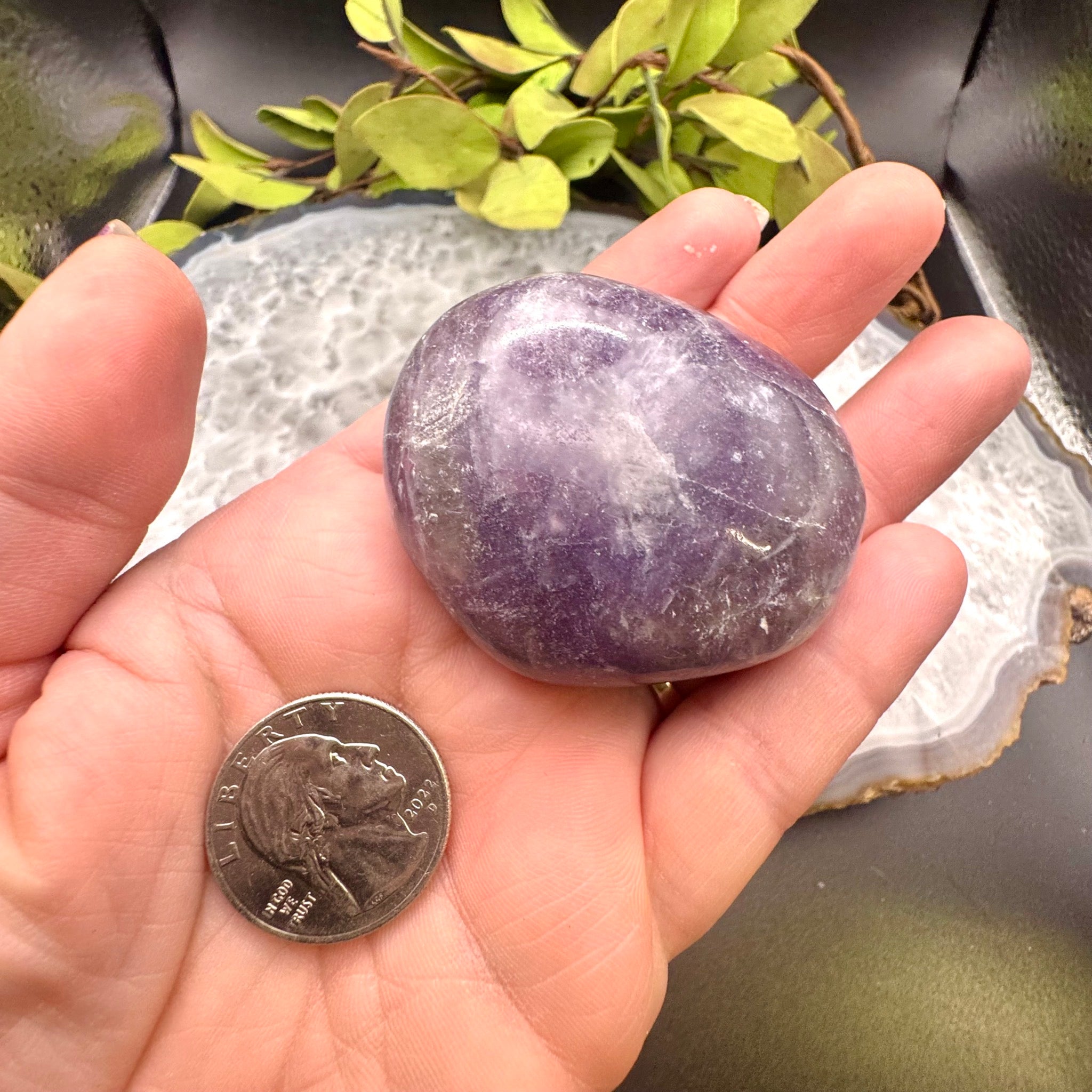 Lepidolite Palm Stone