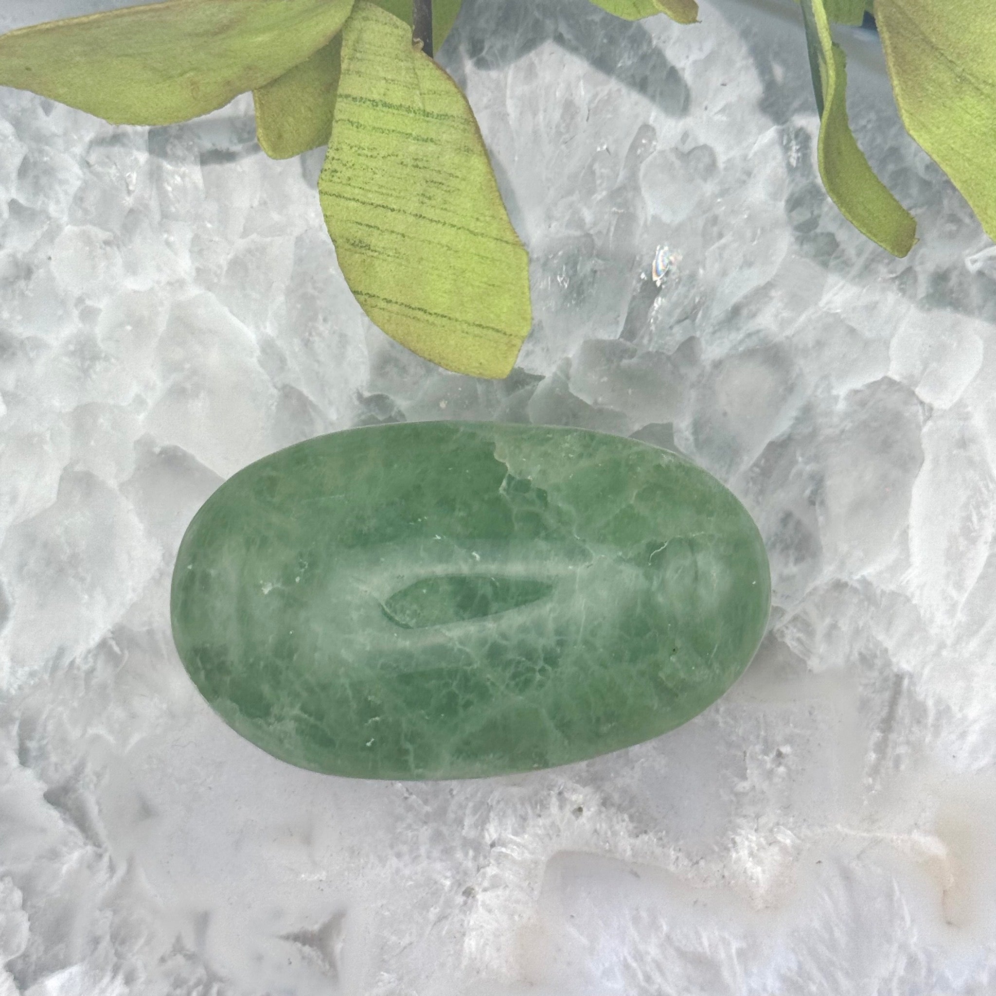 Prehnite Palm Stone