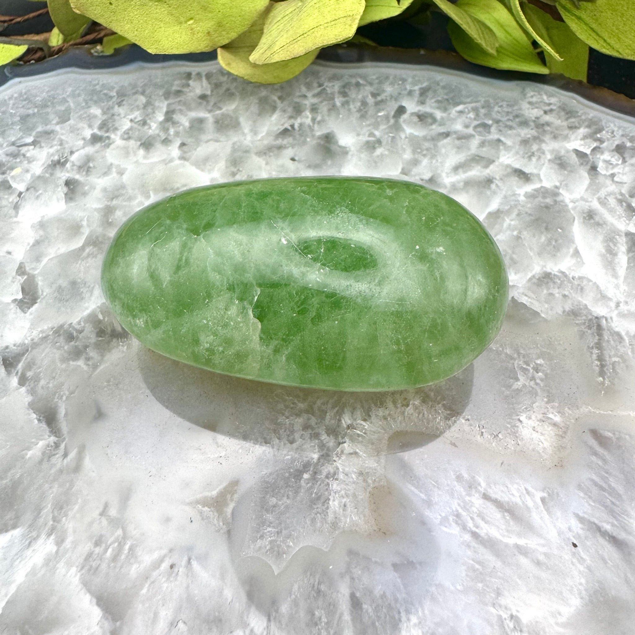 Prehnite Palm Stone