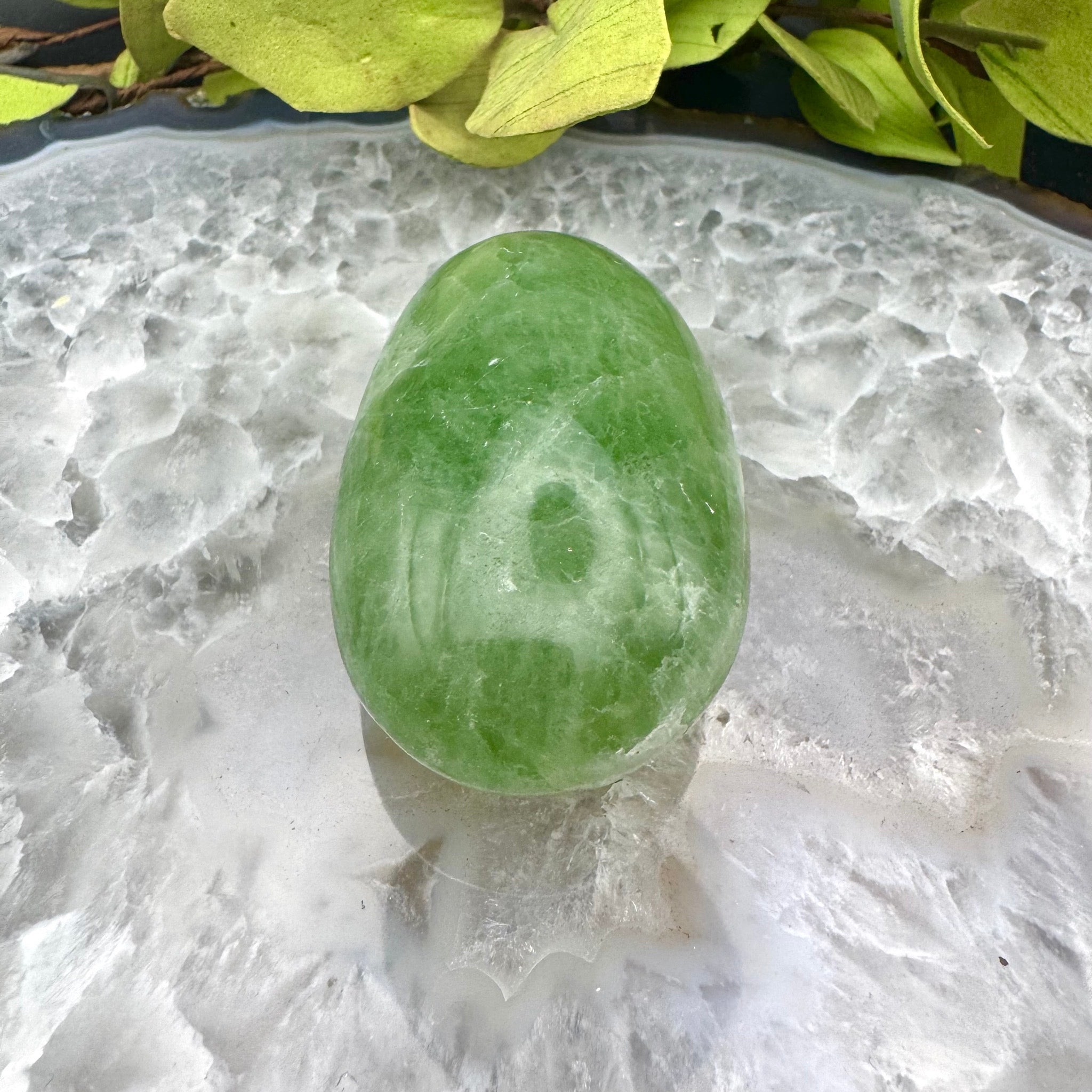 Prehnite Palm Stone