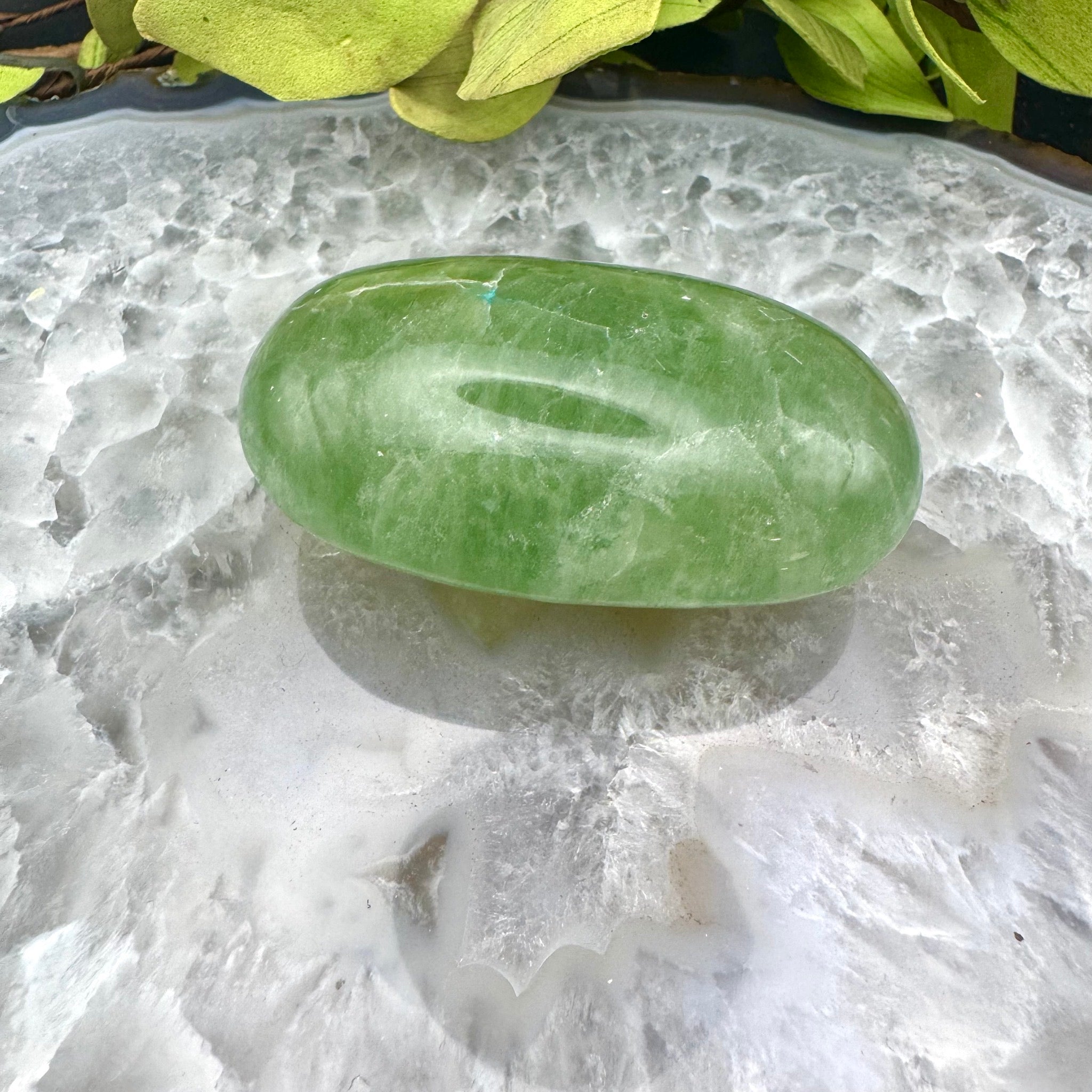 Prehnite Palm Stone