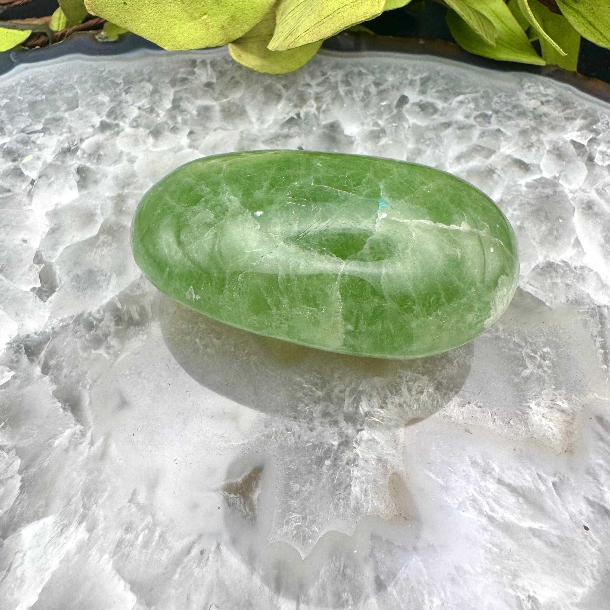 Prehnite Palm Stone