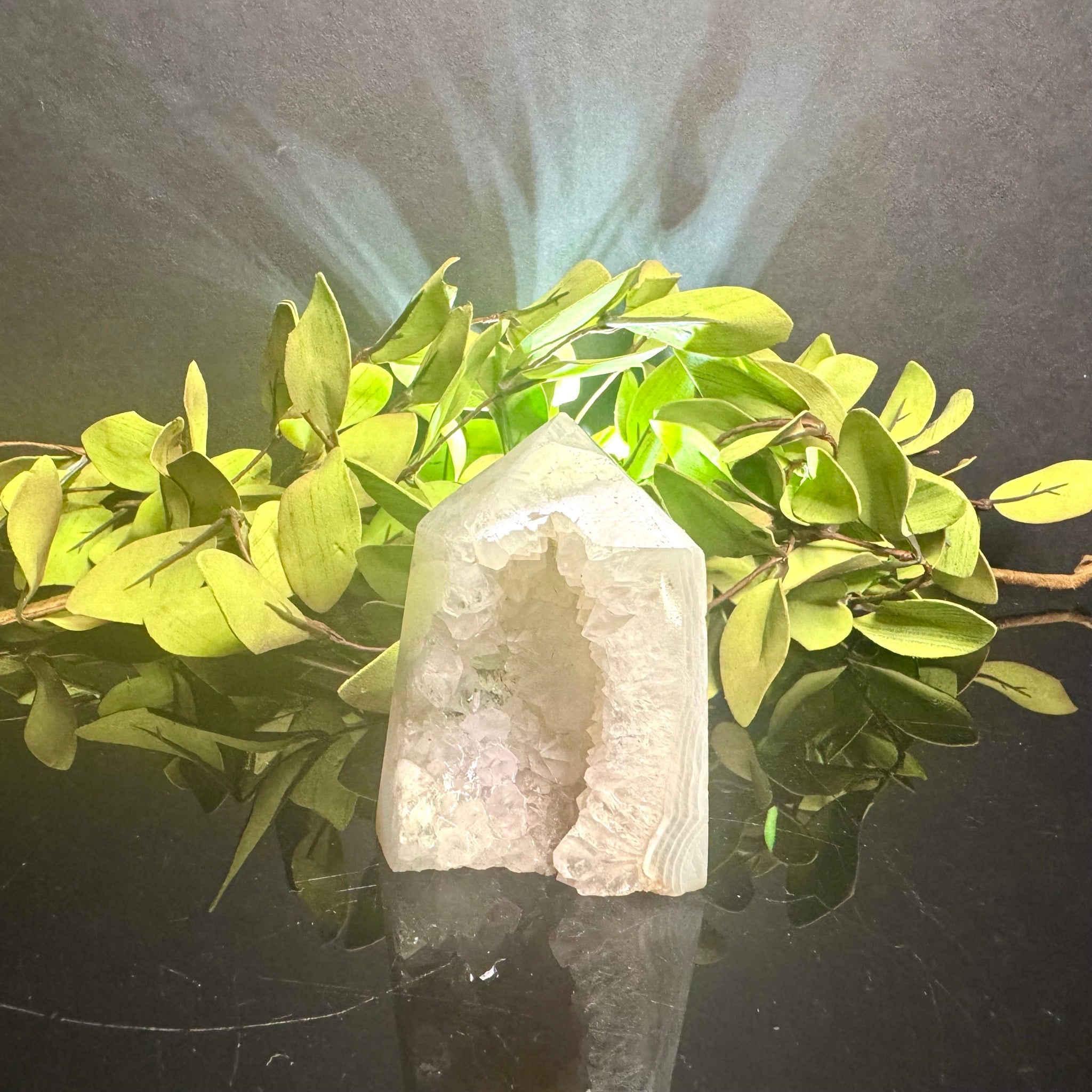 Agate and Quartz Geode Tower