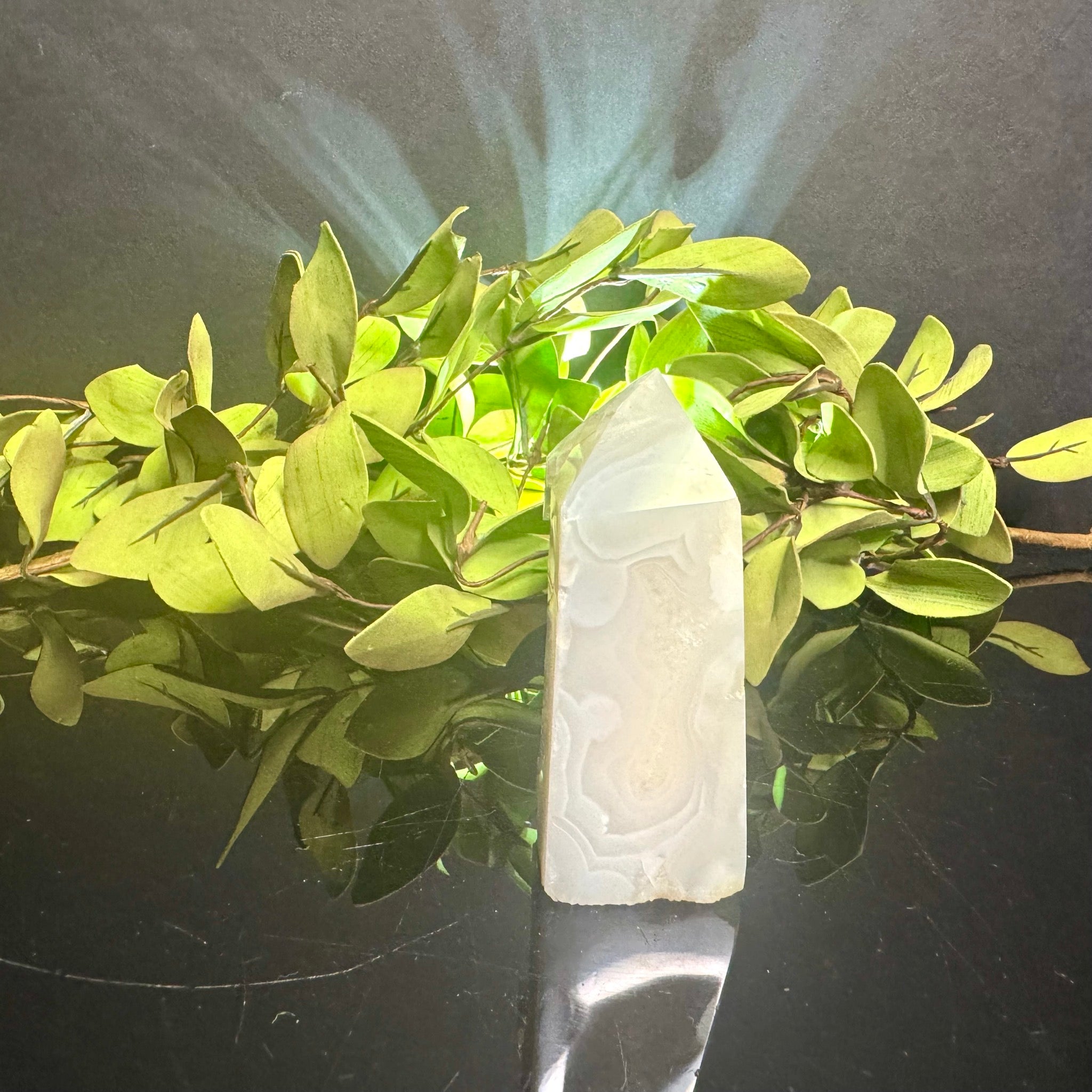 Agate and Quartz Geode Tower