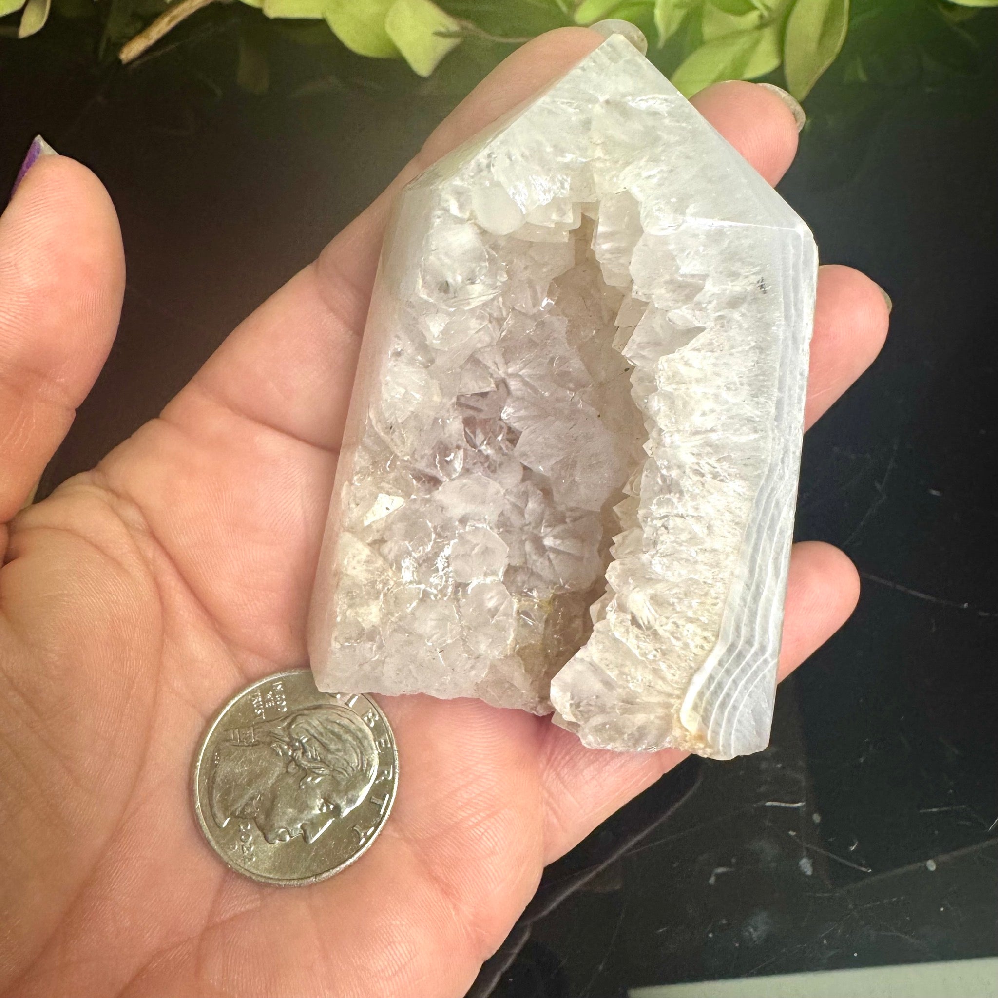 Agate and Quartz Geode Tower