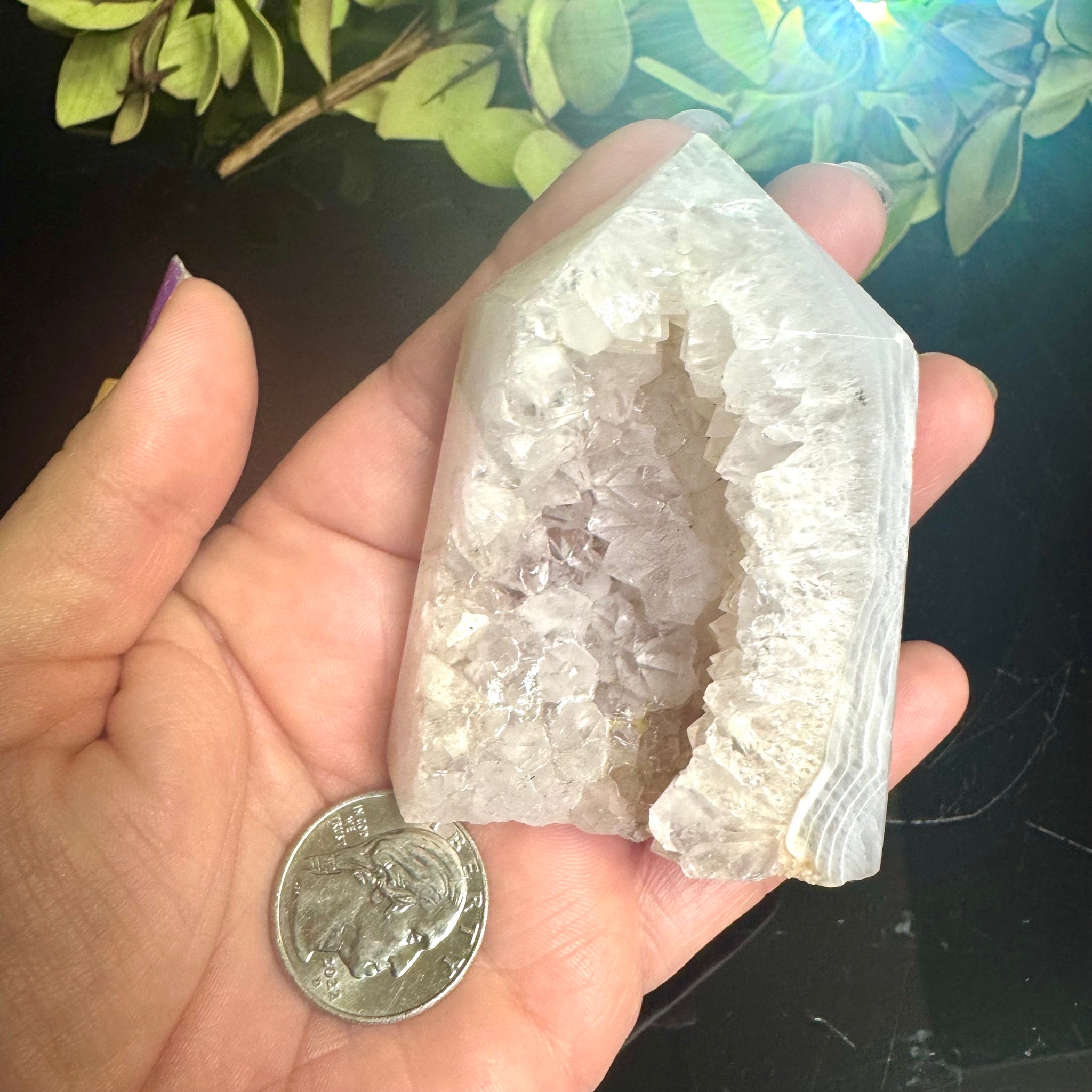 Agate and Quartz Geode Tower
