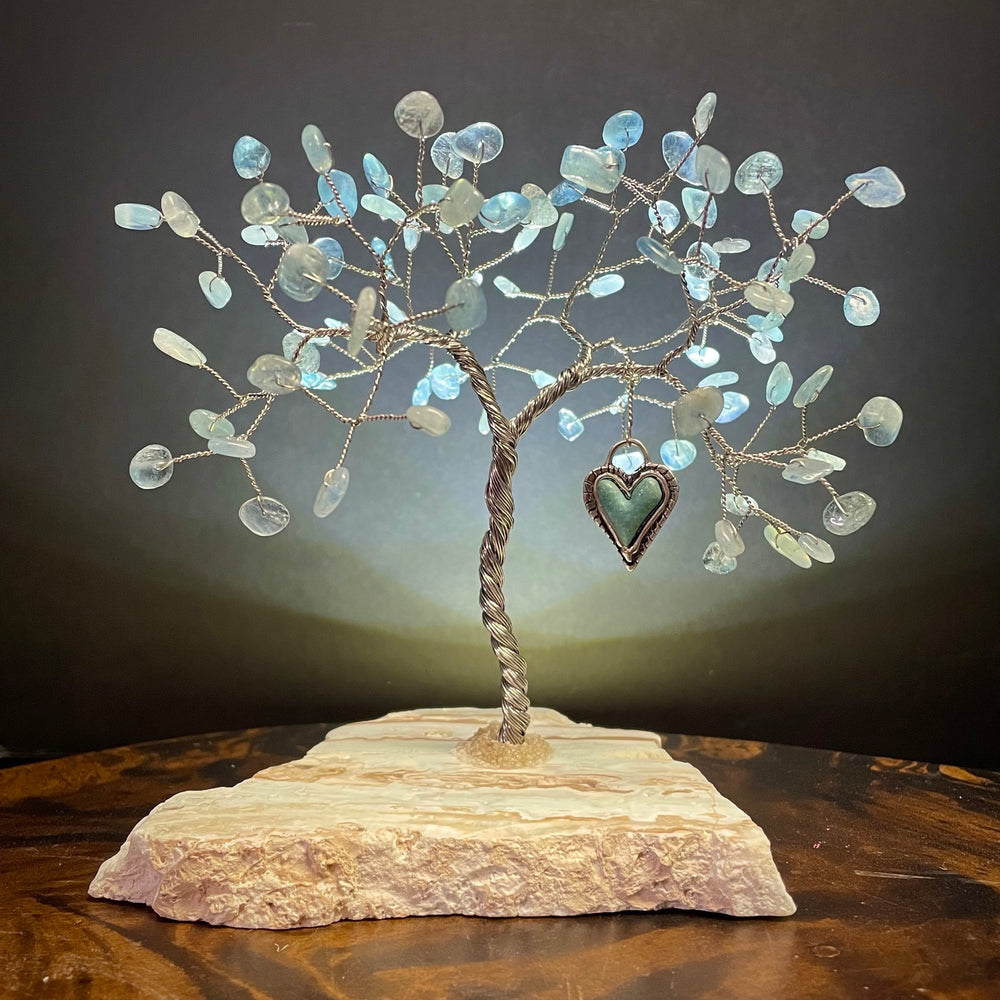 Aquamarine Mojo Tree on Caribbean Calcite