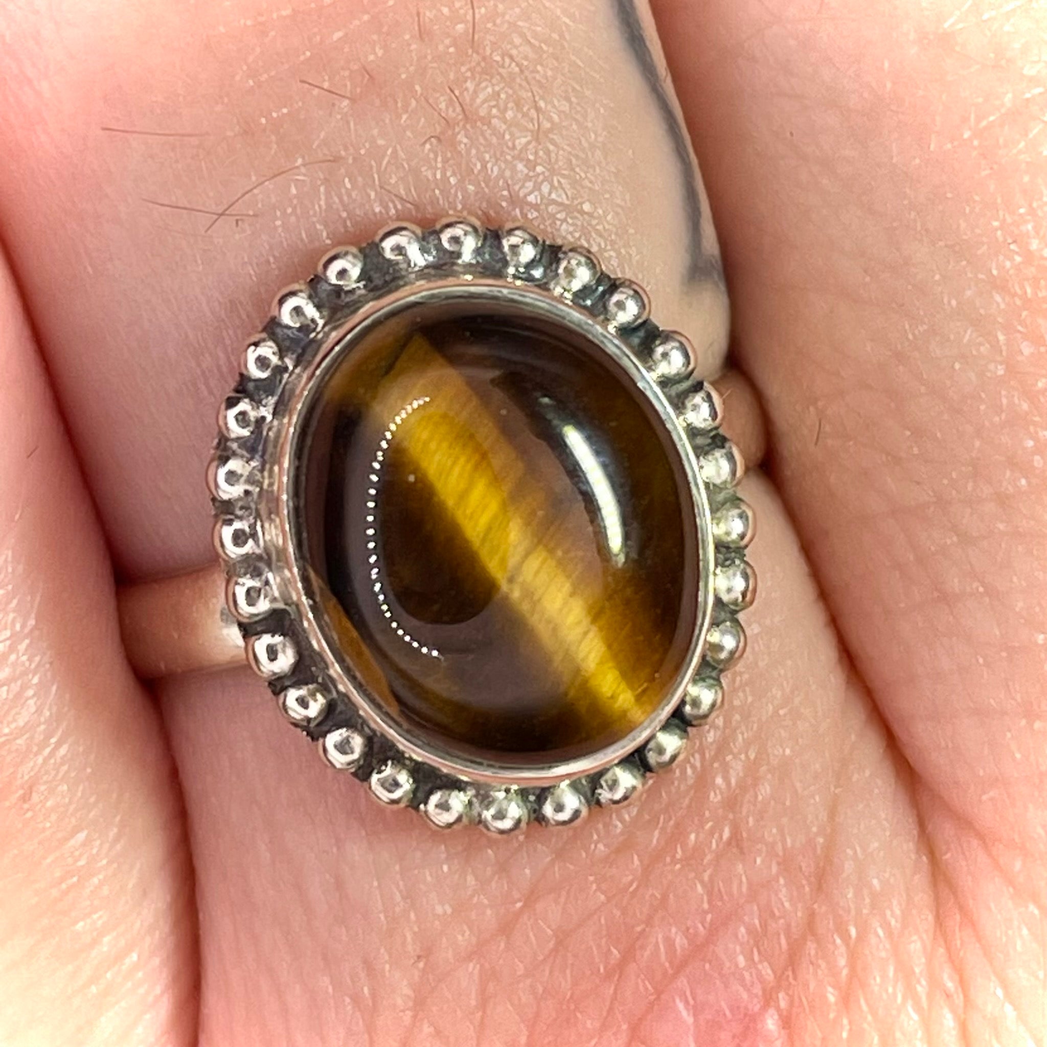 Tigers Eye Ring Sterling Silver