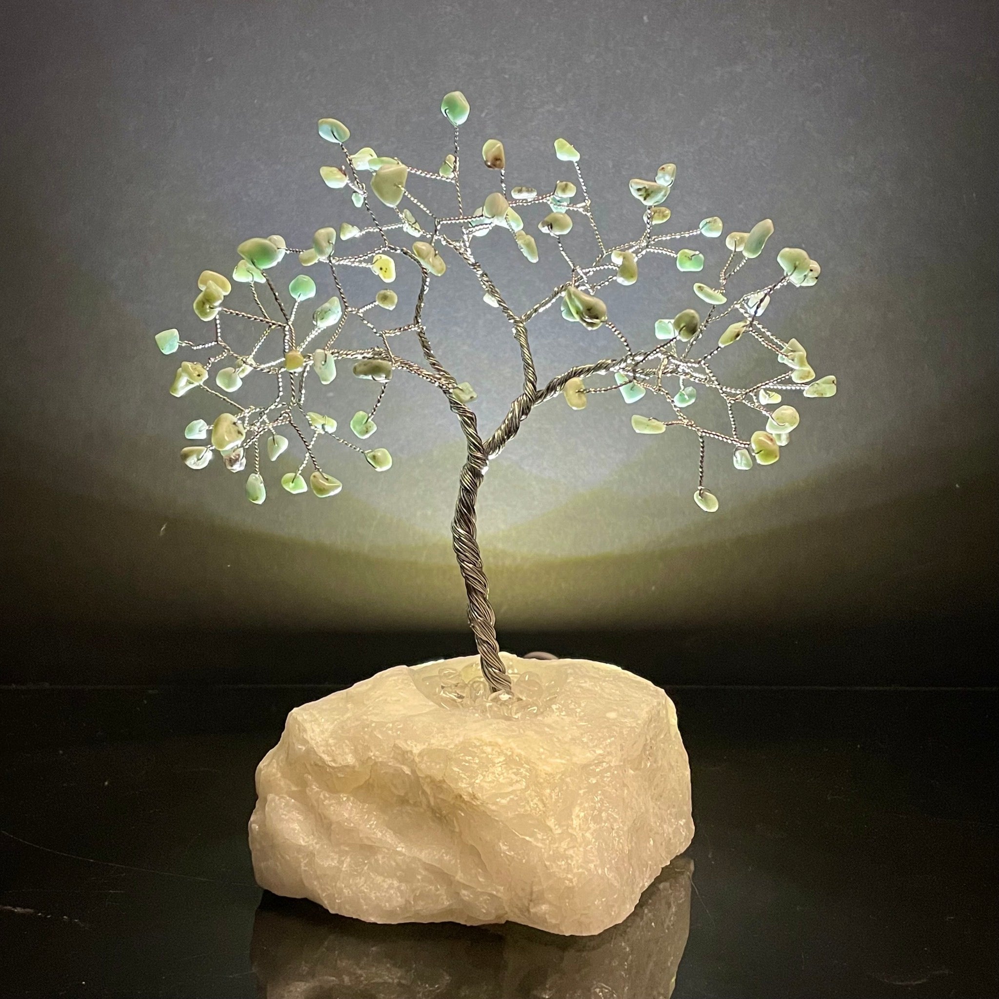 Larimar on White Quartz Mojo Tree