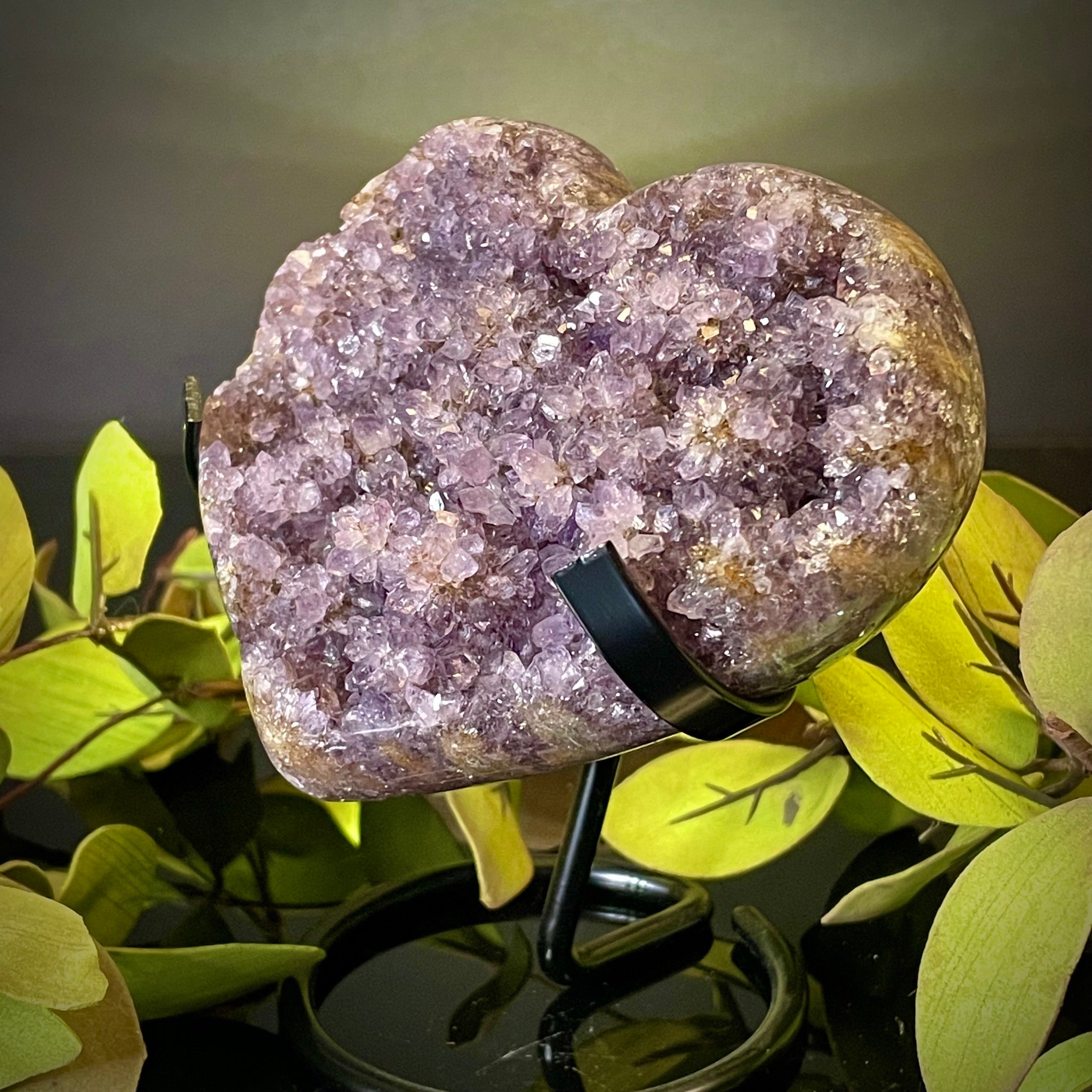 Amethyst Heart on Stand