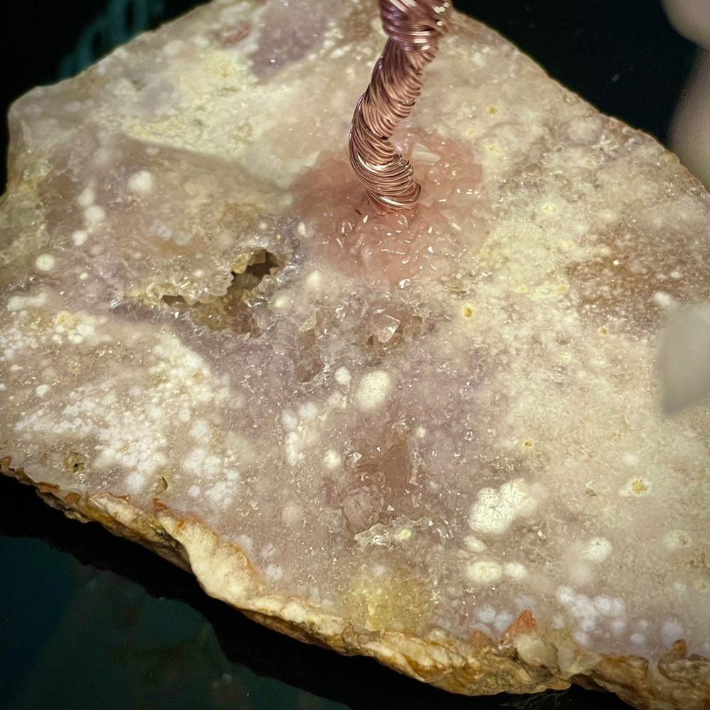 Rose Quartz Mojo Tree on Pink Amethyst