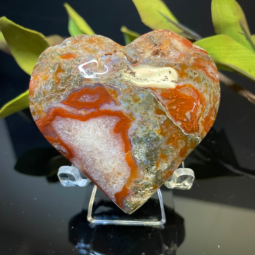 Red Moss Agate Heart