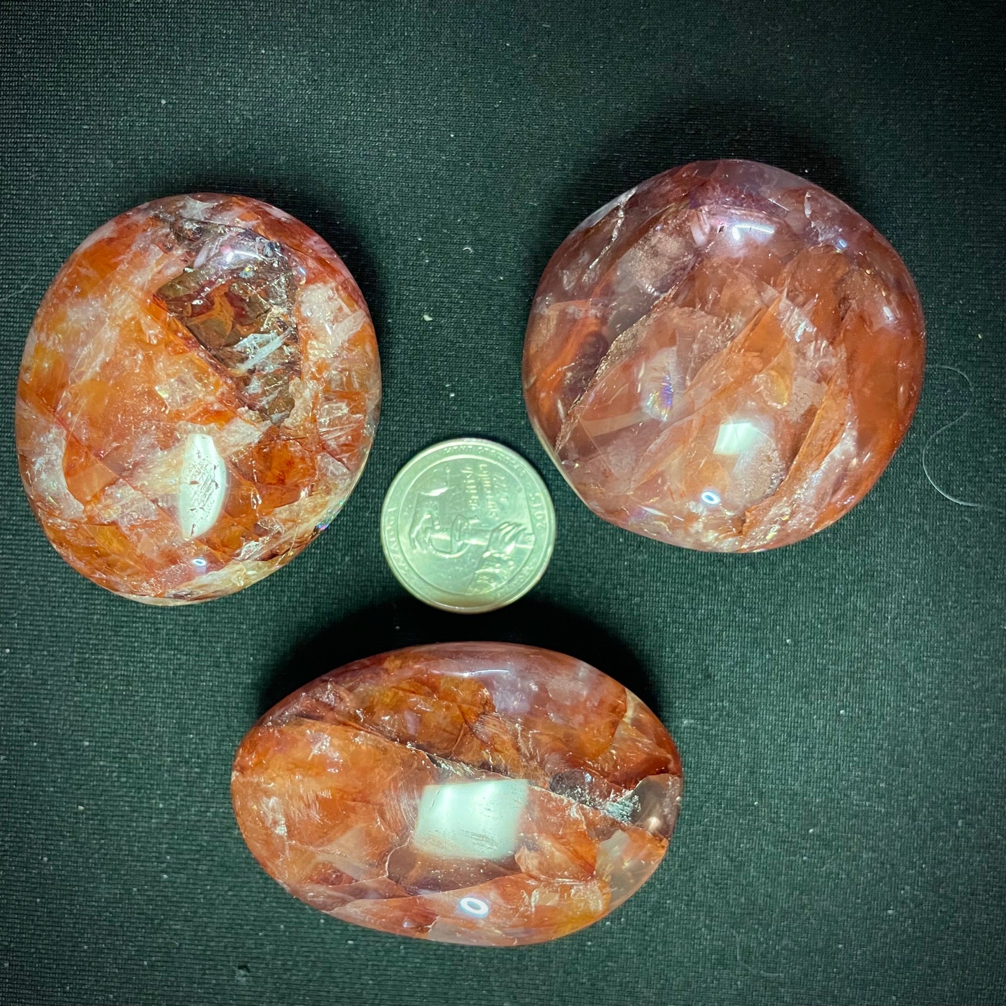 Fire Quartz Palm Stone