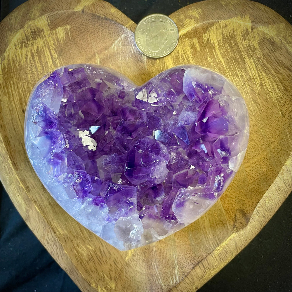 Amethyst Heart on Stand