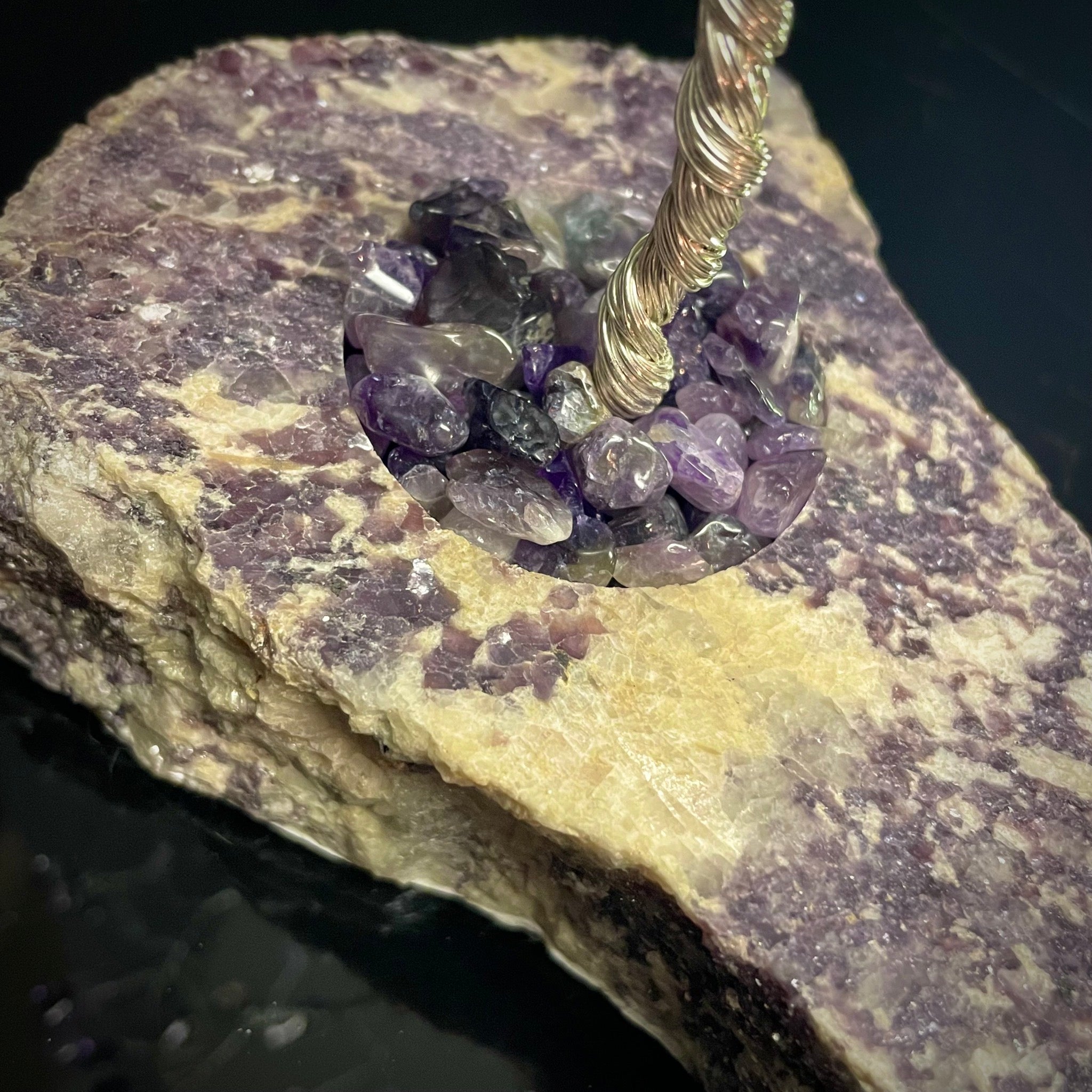 Amethyst Mojo Tree on Lepidolite Base