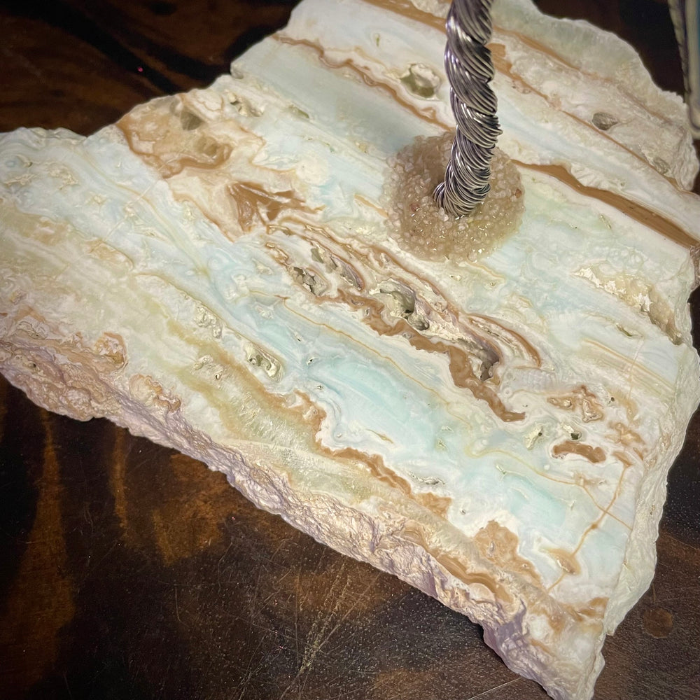 Aquamarine Mojo Tree on Caribbean Calcite