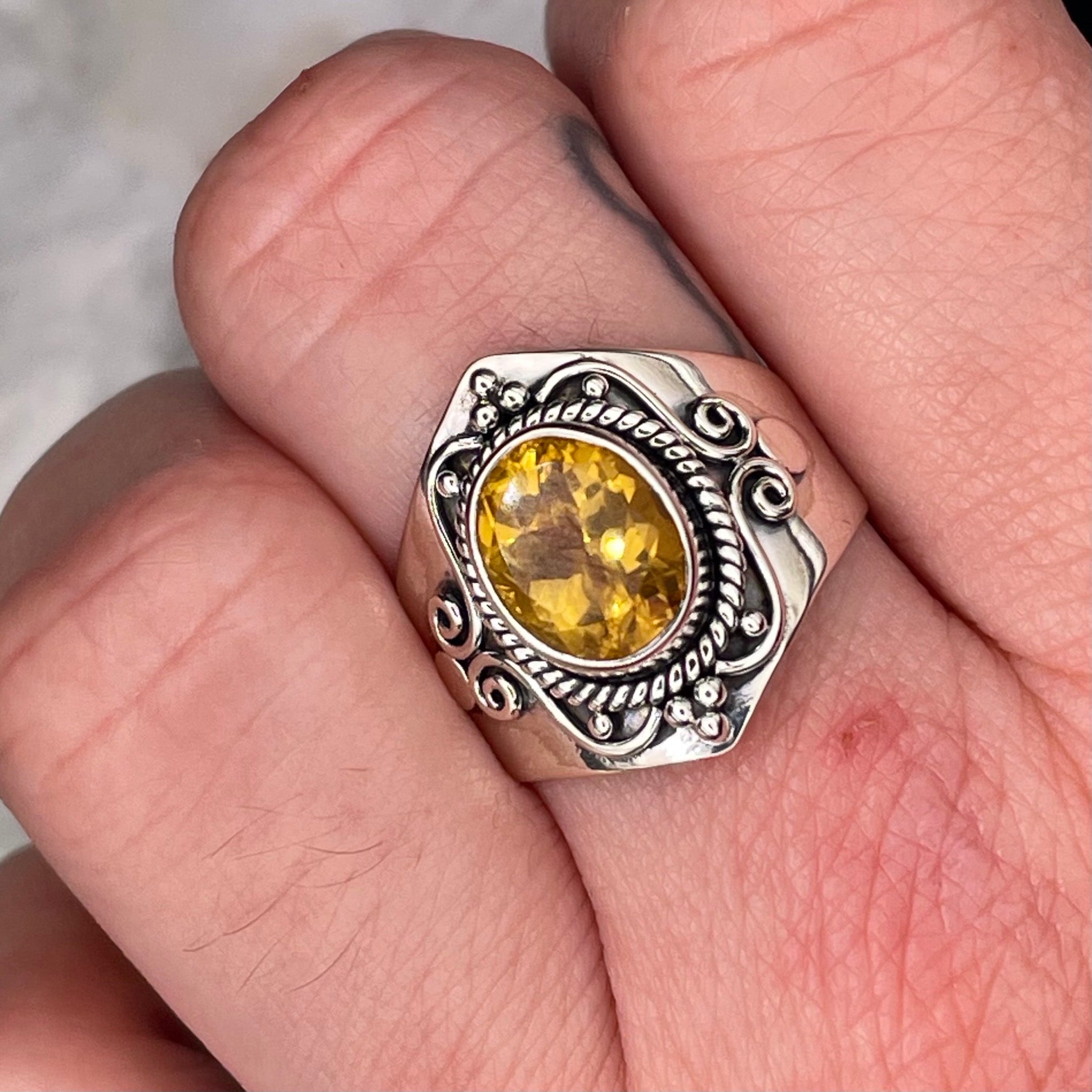 Citrine Ring Sterling Silver