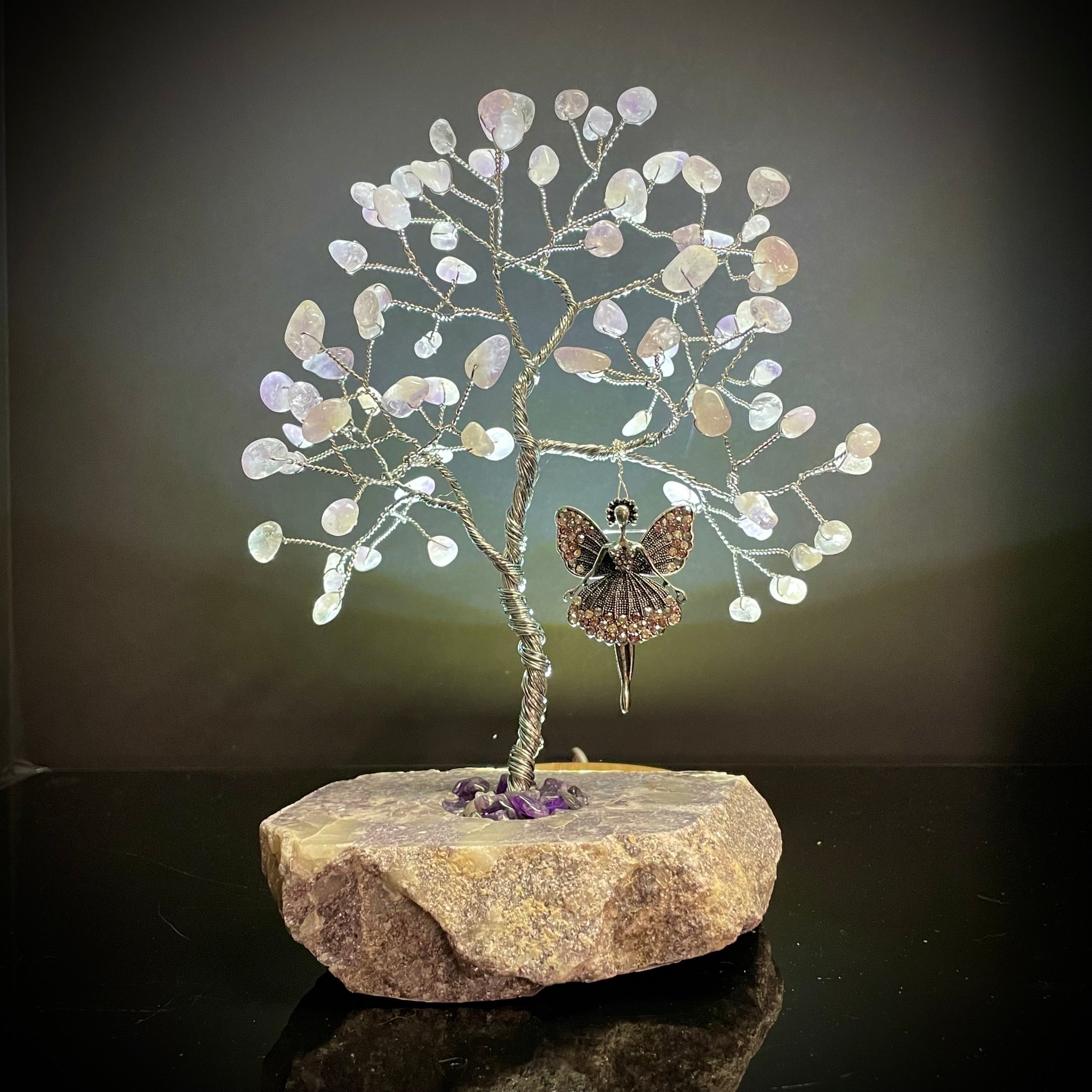 Amethyst Mojo Tree on Lepidolite Base