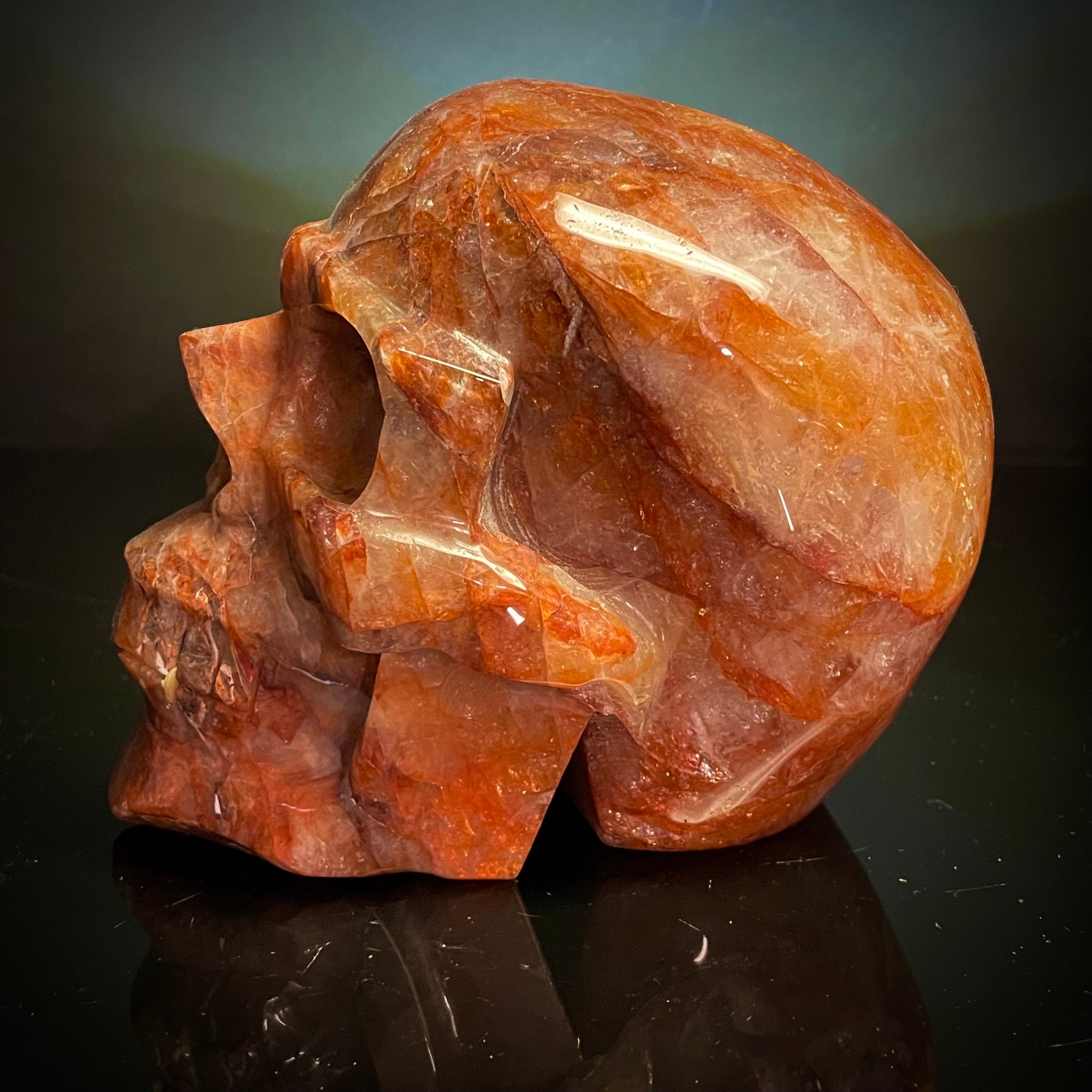 Fire Quartz Skull