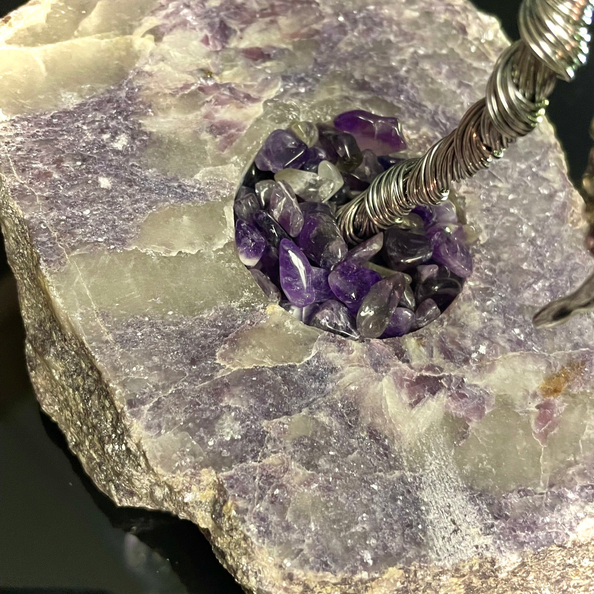 Amethyst Mojo Tree on Lepidolite Base