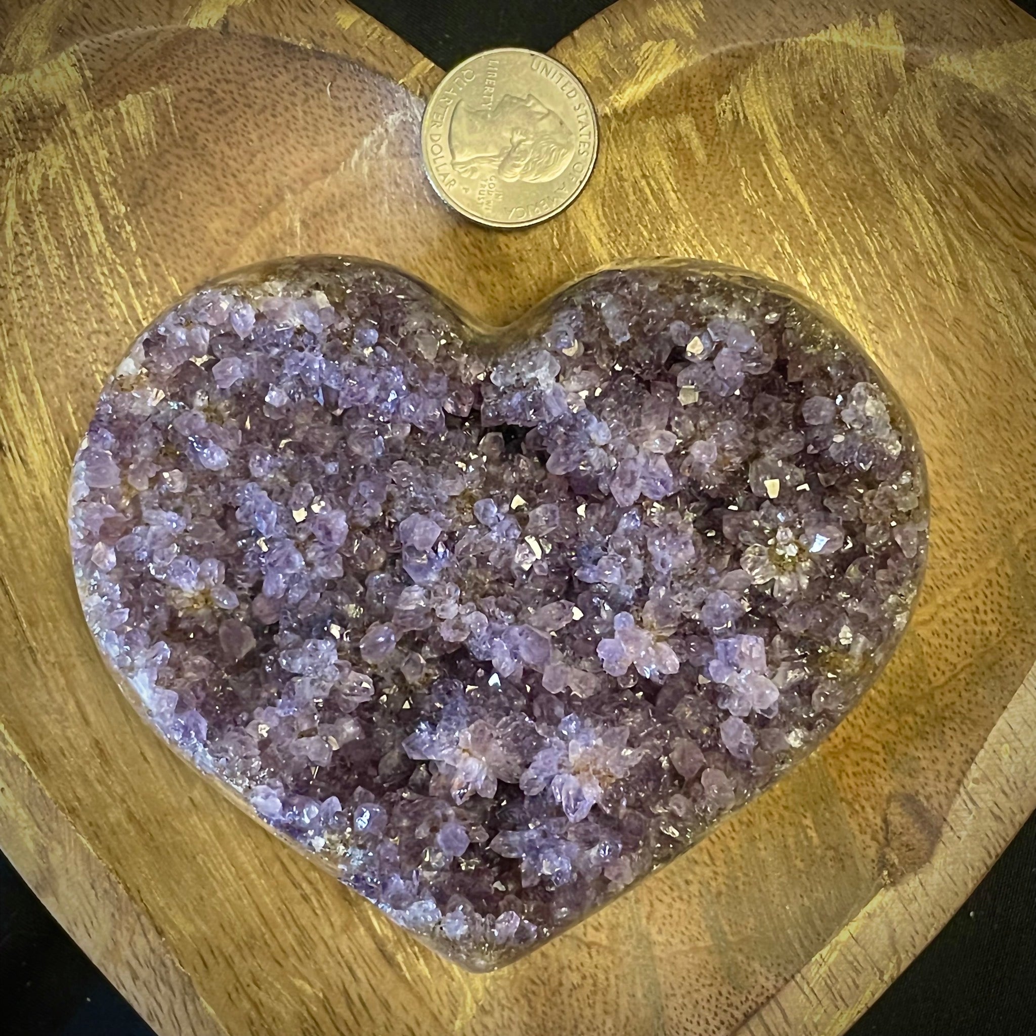 Amethyst Heart on Stand