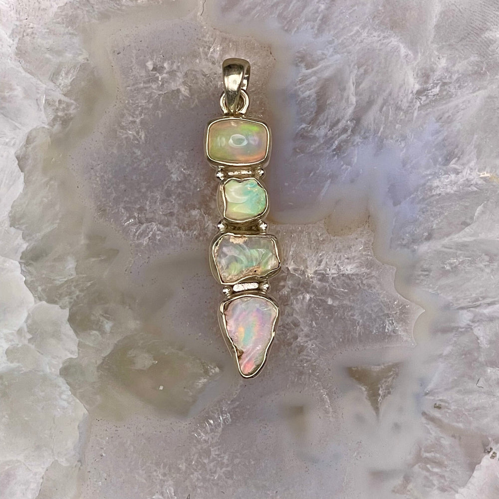 4 Stone Opal Pendant Sterling Silver