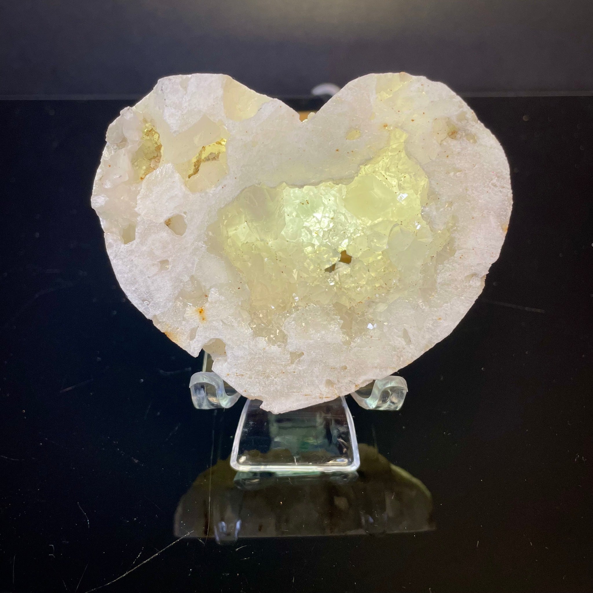 Clear Quartz Geode Heart