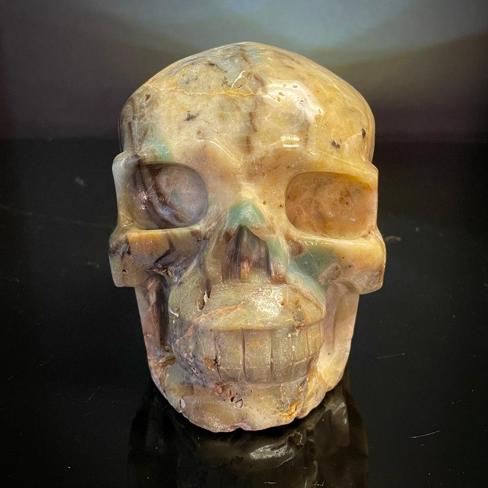 Blue Aragonite Skull