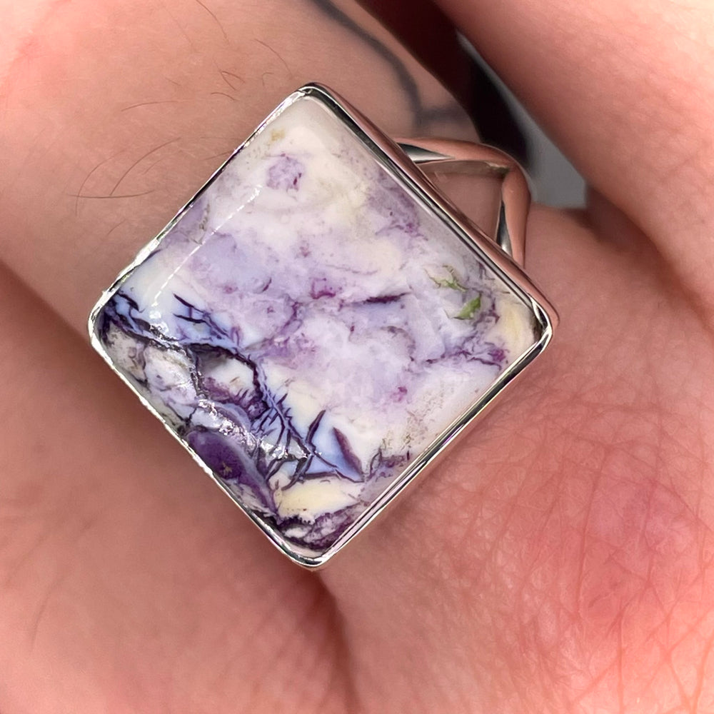 Square Tiffany Stone Ring Sterling Silver