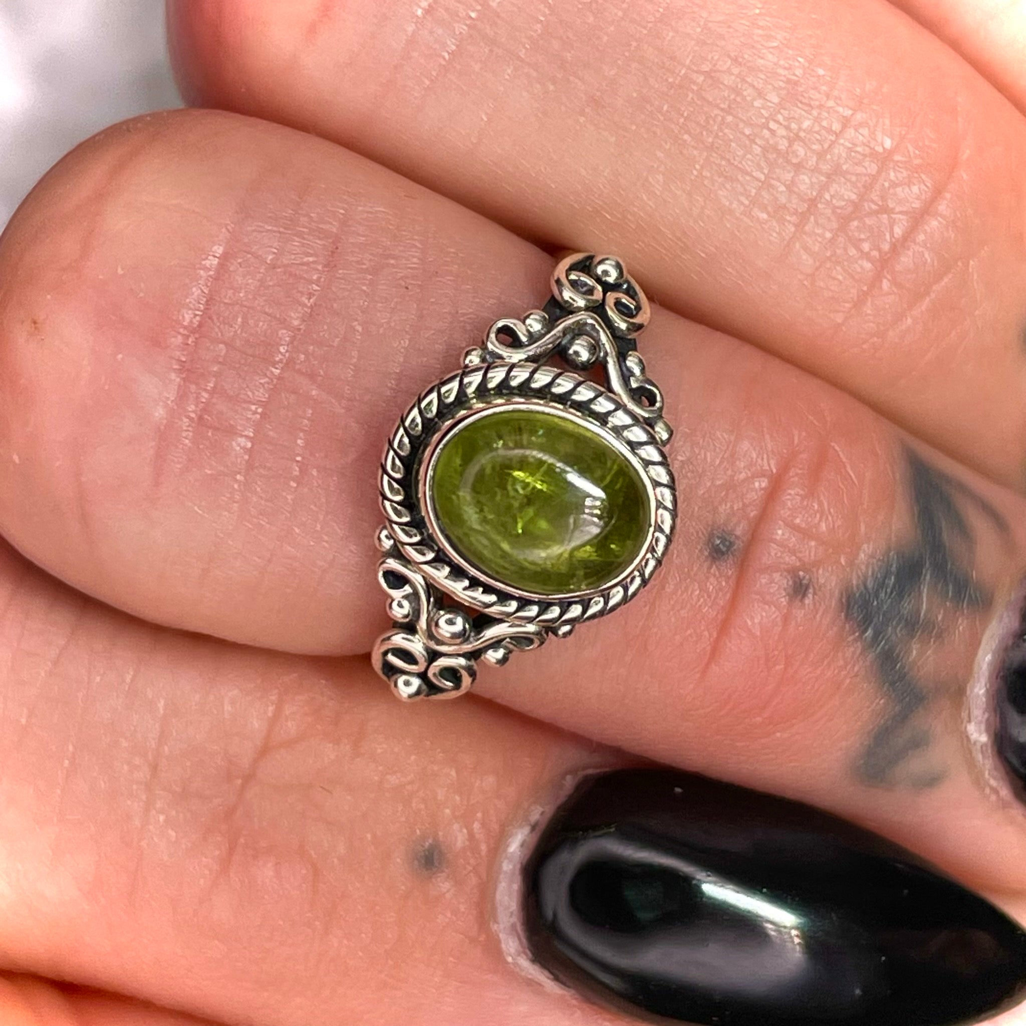 Peridot Ring Sterling Silver