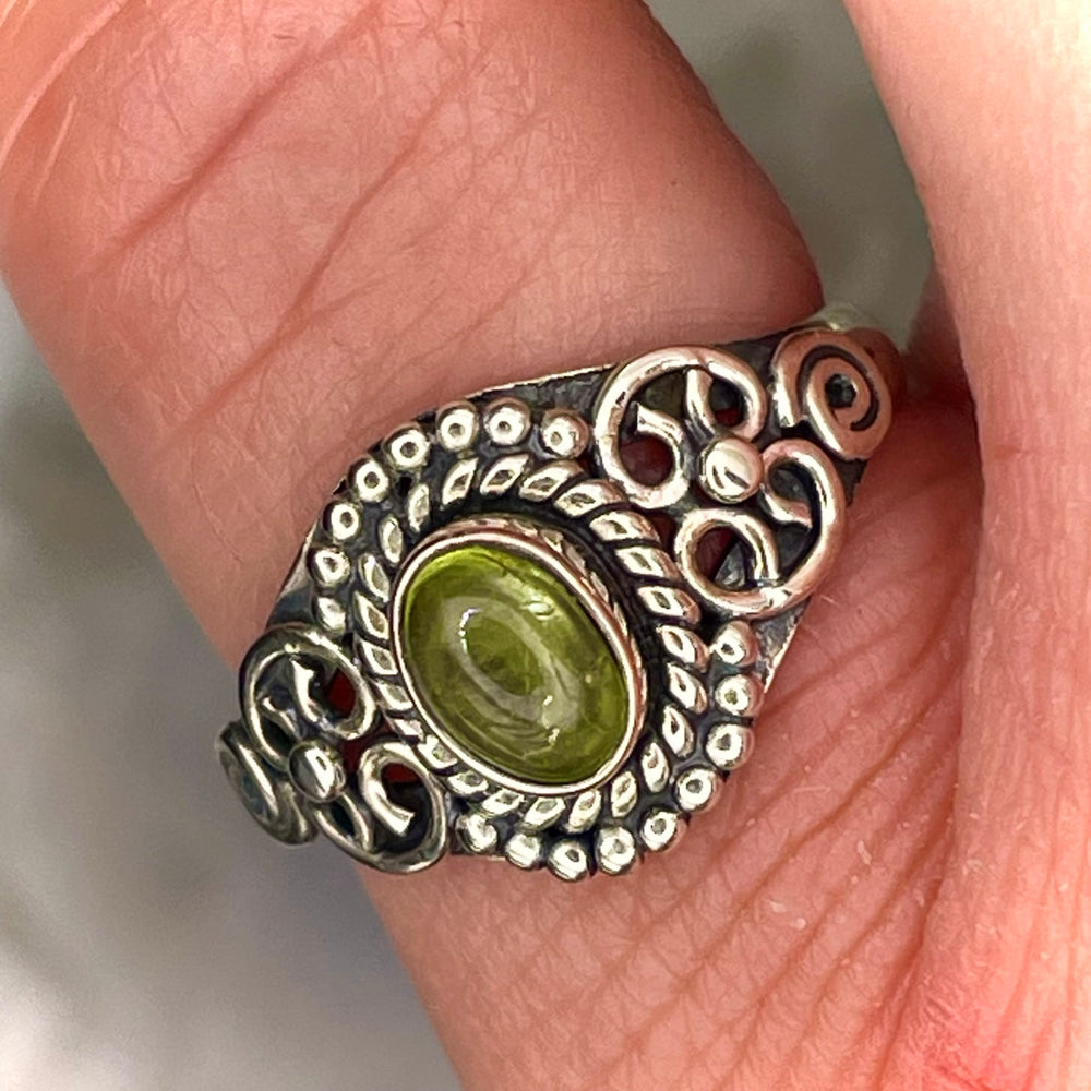 Peridot Ring Sterling Silver