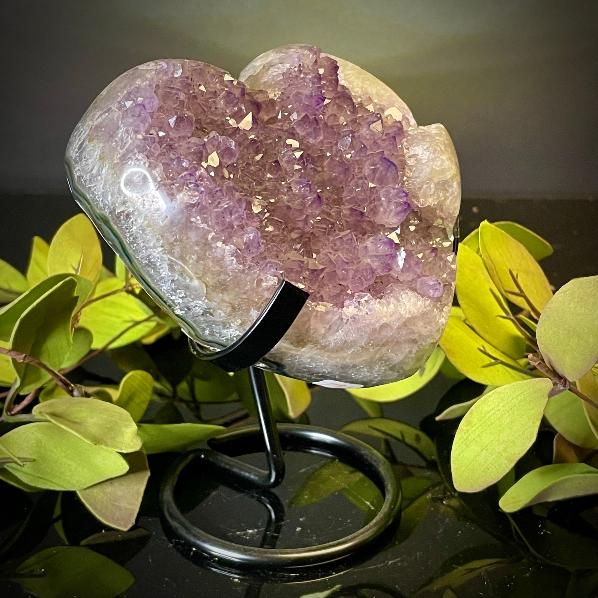 Amethyst Heart on Stand