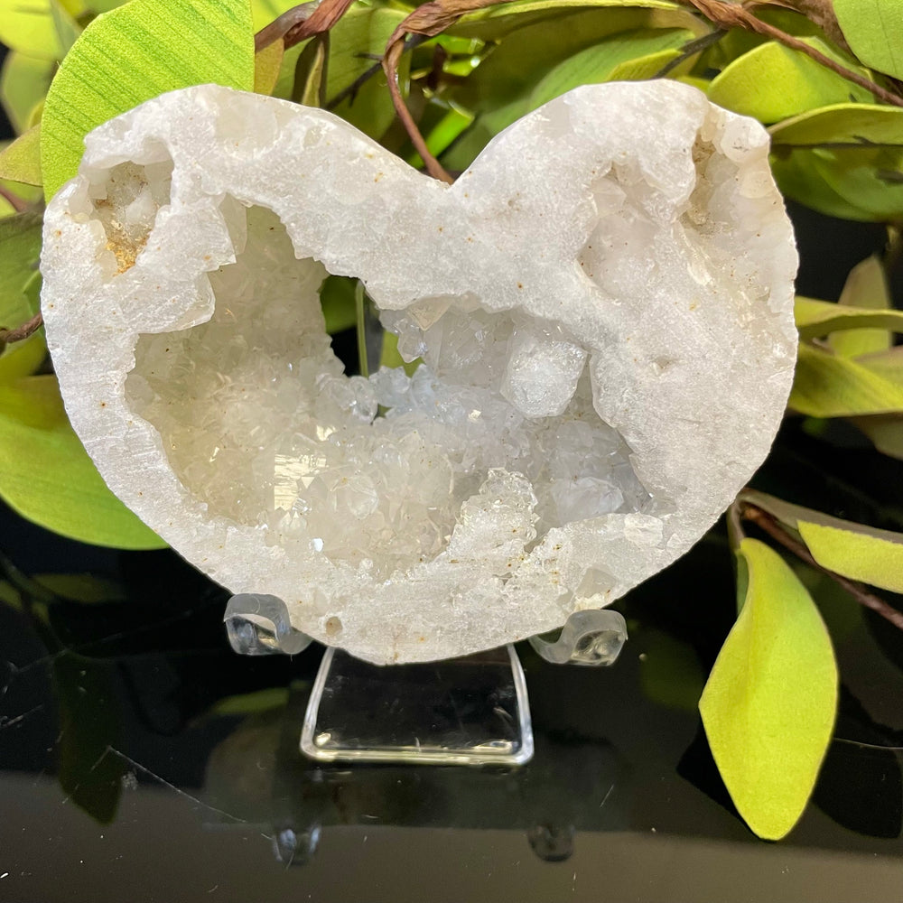 Clear Quartz Geode Heart